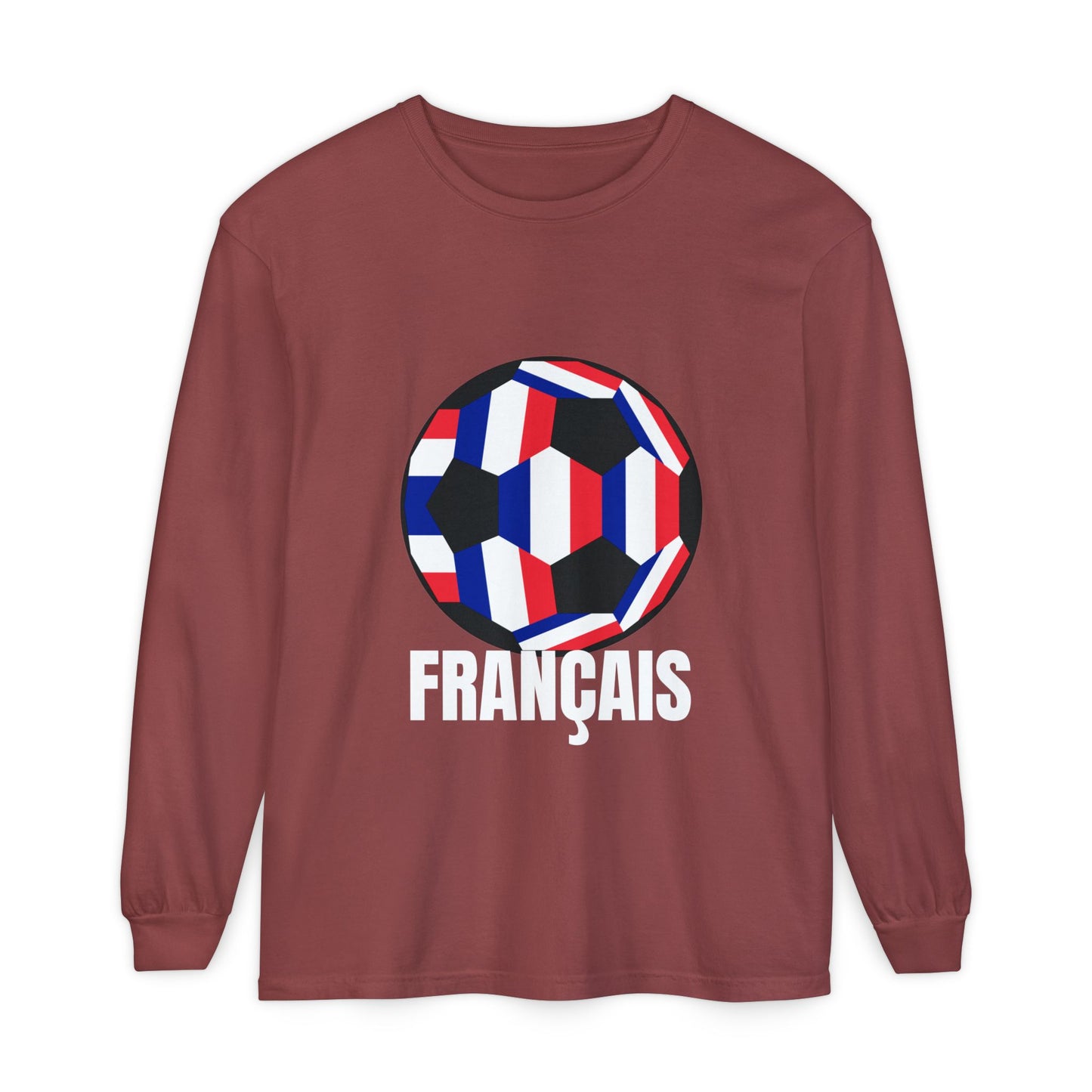 Francais Fan Specialty Soccer Ball Design Long Sleeve Tee