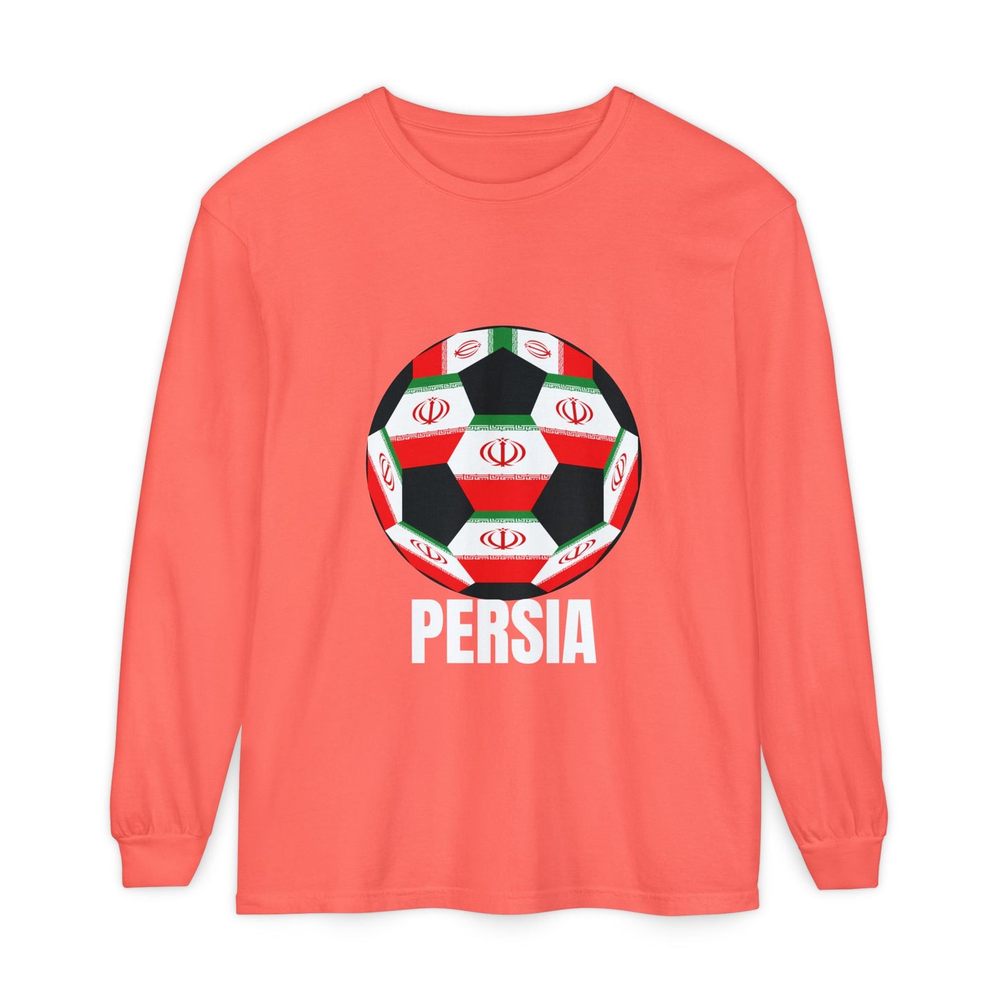 Persia Fan Specialty Soccer Ball Design Long Sleeve Shirt