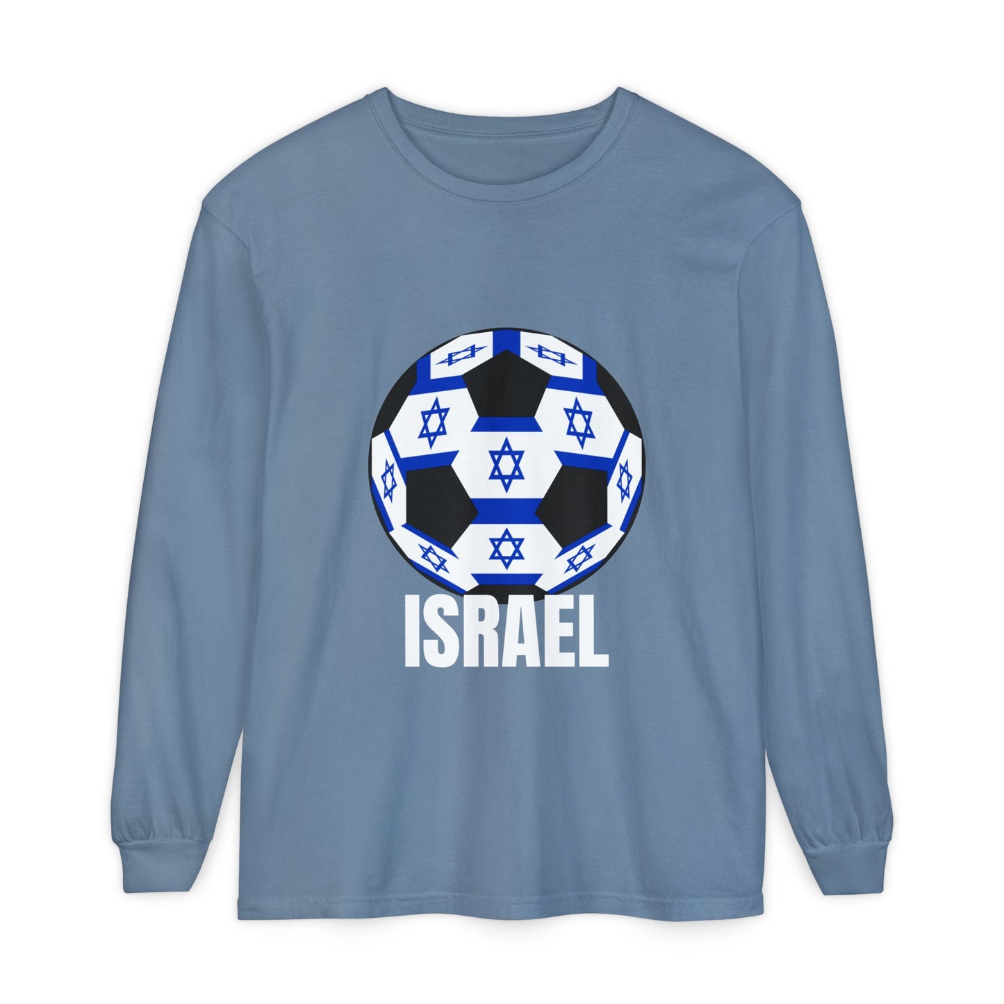 Israel Fan Specialty Soccer Ball Design Long Sleeve Tee