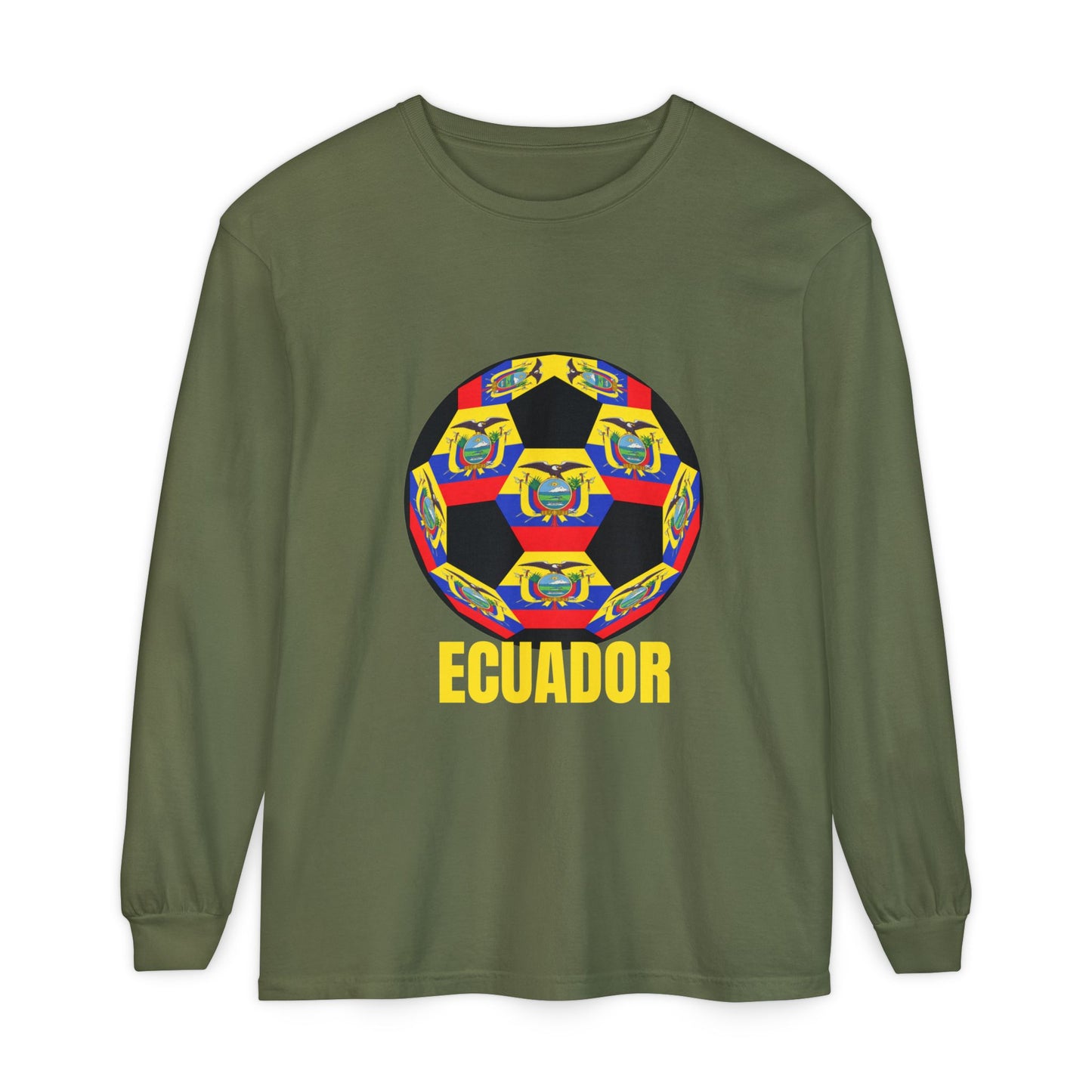 Ecuador Soccer Ball Long Sleeve Tee