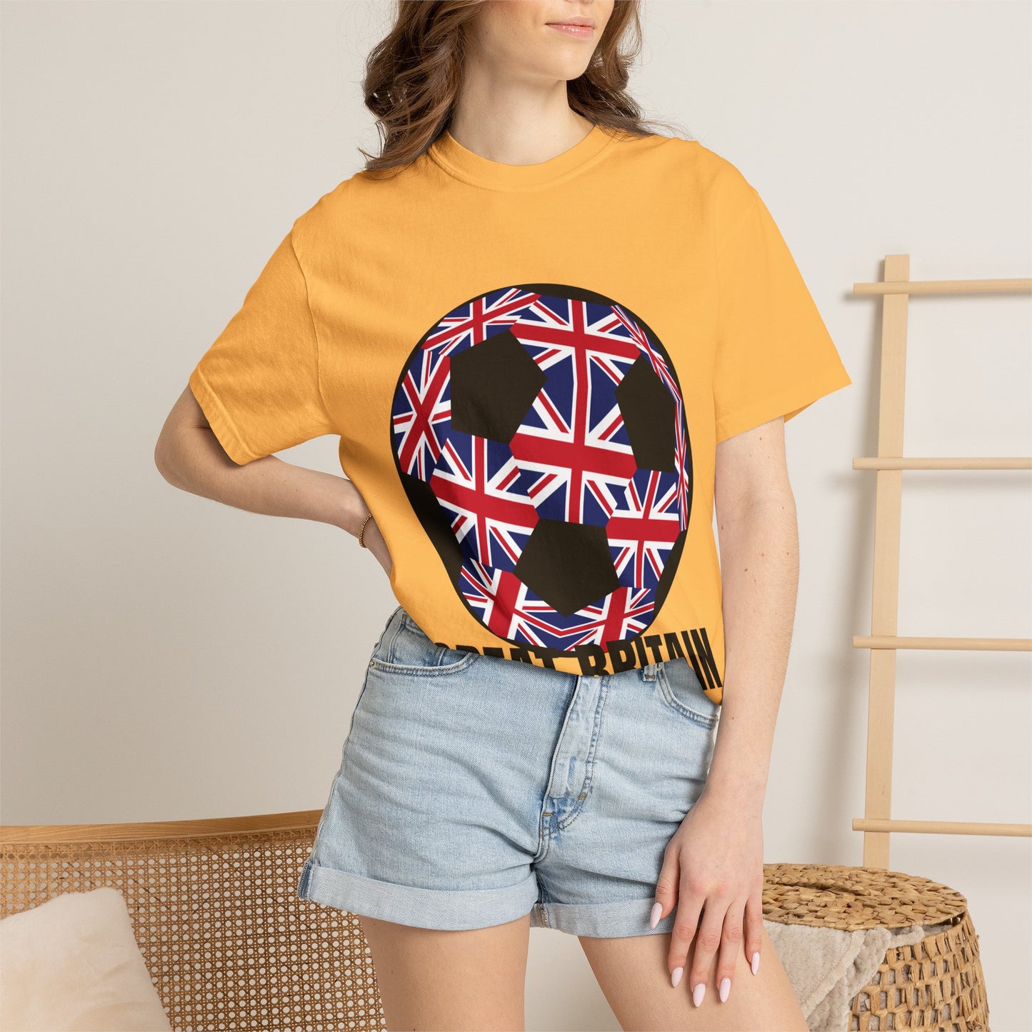 Great Britain Fan Specialty Soccer Ball Design T Shirt