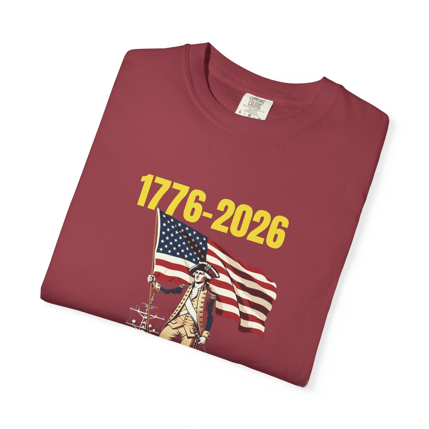 George Washington on an Aircraft Carrier with an American Flag T-shirt | 250 Years of Winning