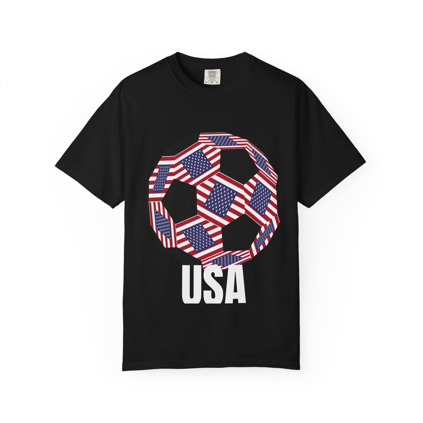 Patriotic USA Fan Specialty Soccer Ball Design T Shirt