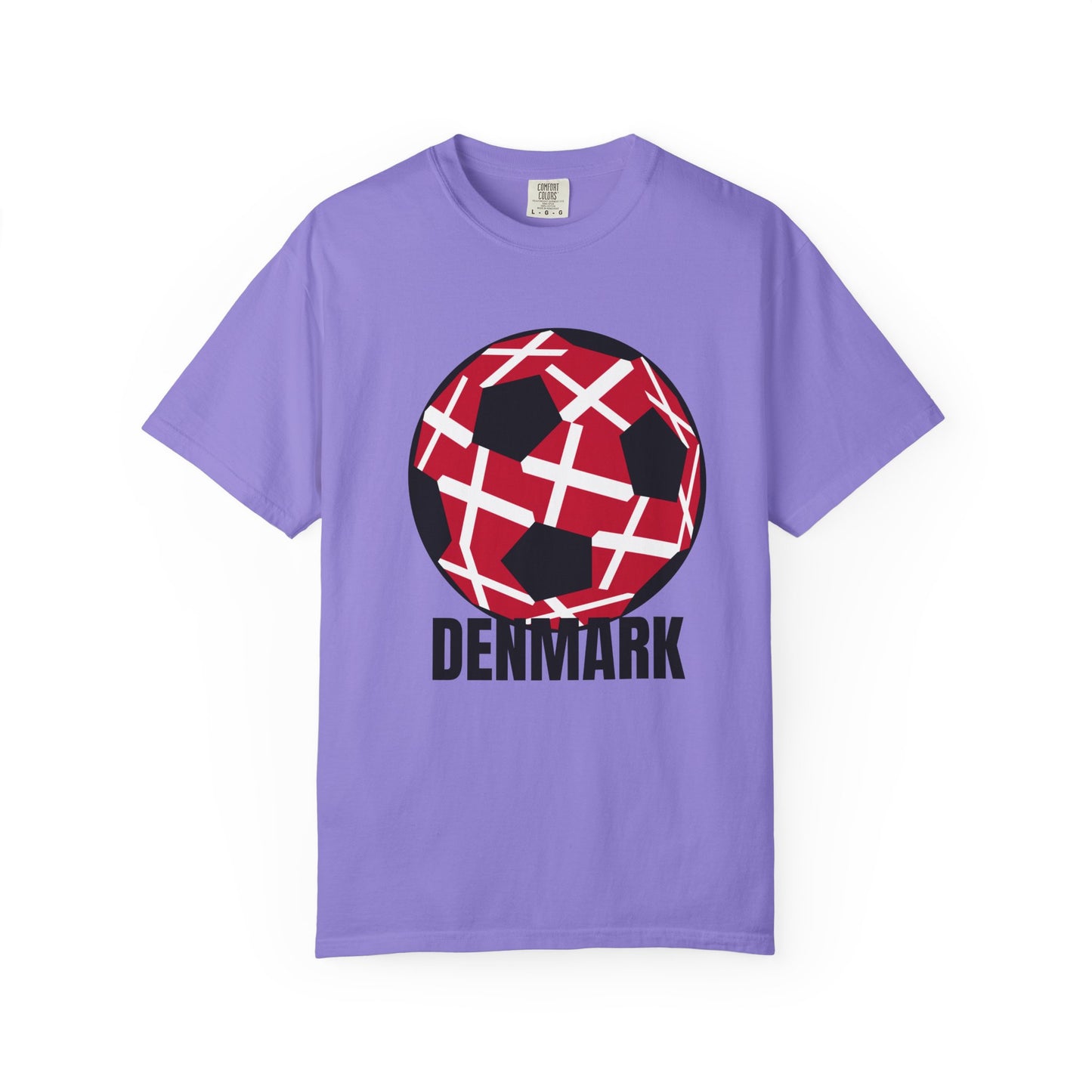 Denmark Fan Specialty Soccer Ball Design T Shirt