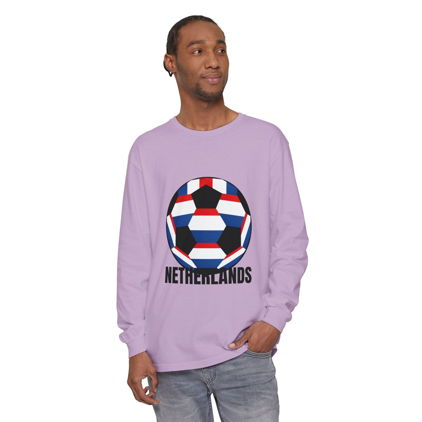 Netherlands Fan Specialty Soccer Ball Long Sleeve Tee