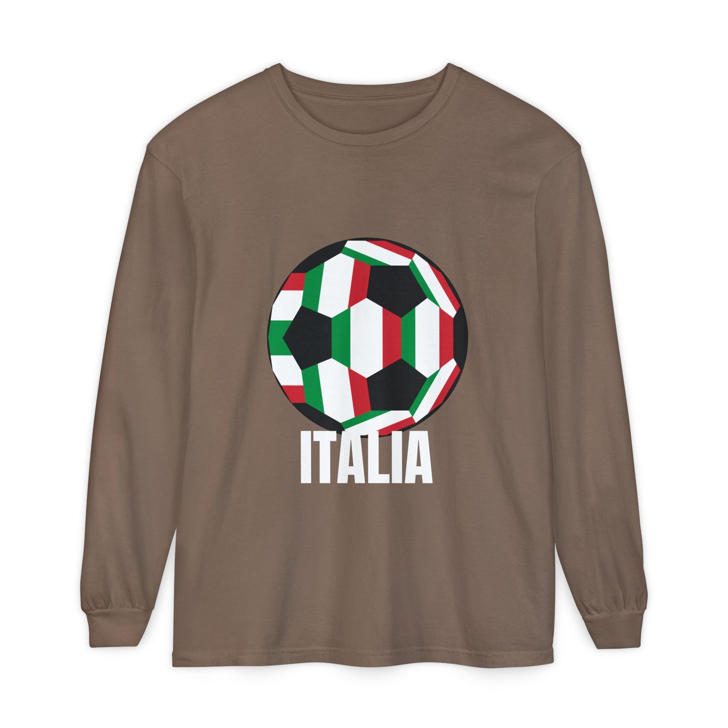 Italia Fan Specialty Soccer Ball Design Long Sleeve Tee