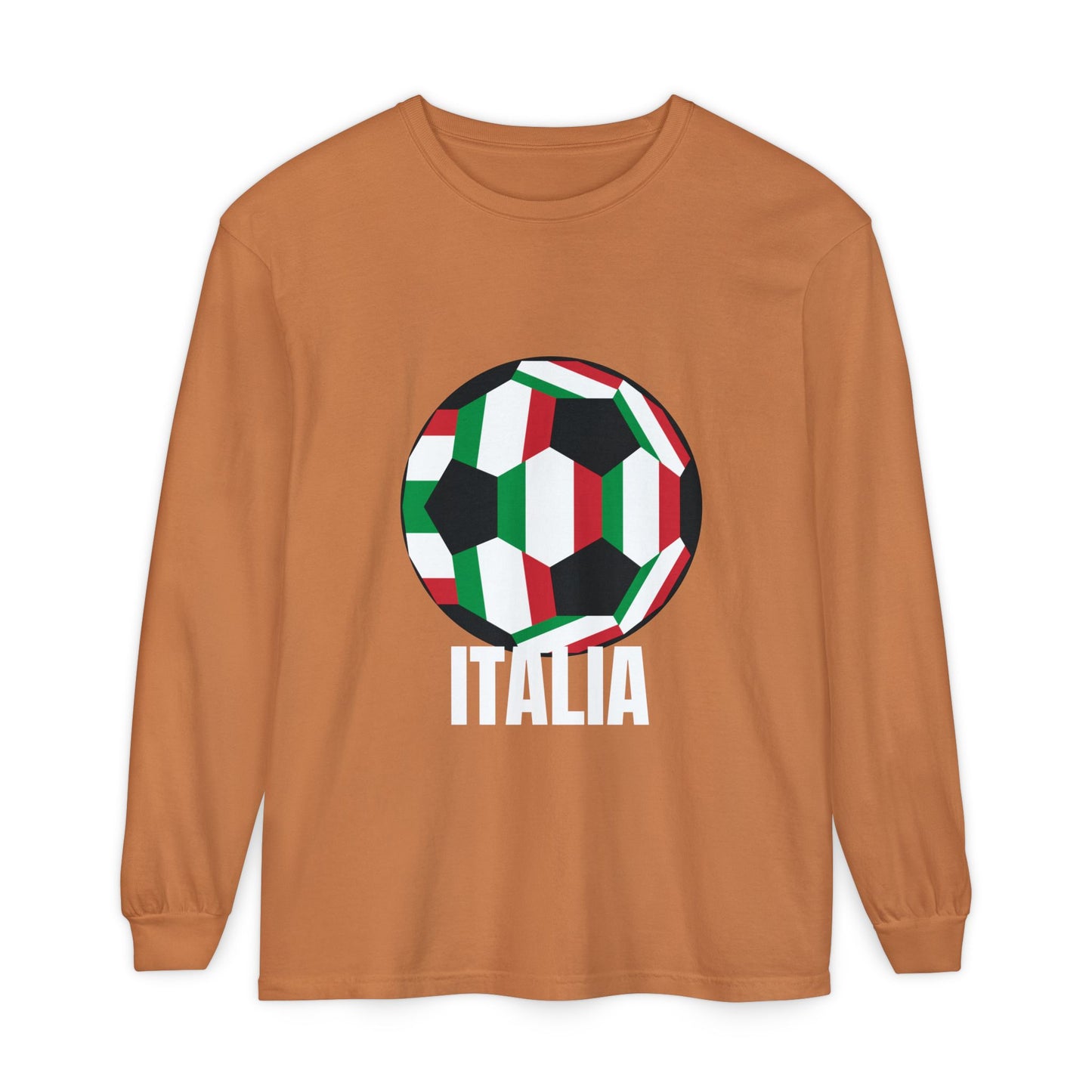 Italia Fan Specialty Soccer Ball Design Long Sleeve Tee