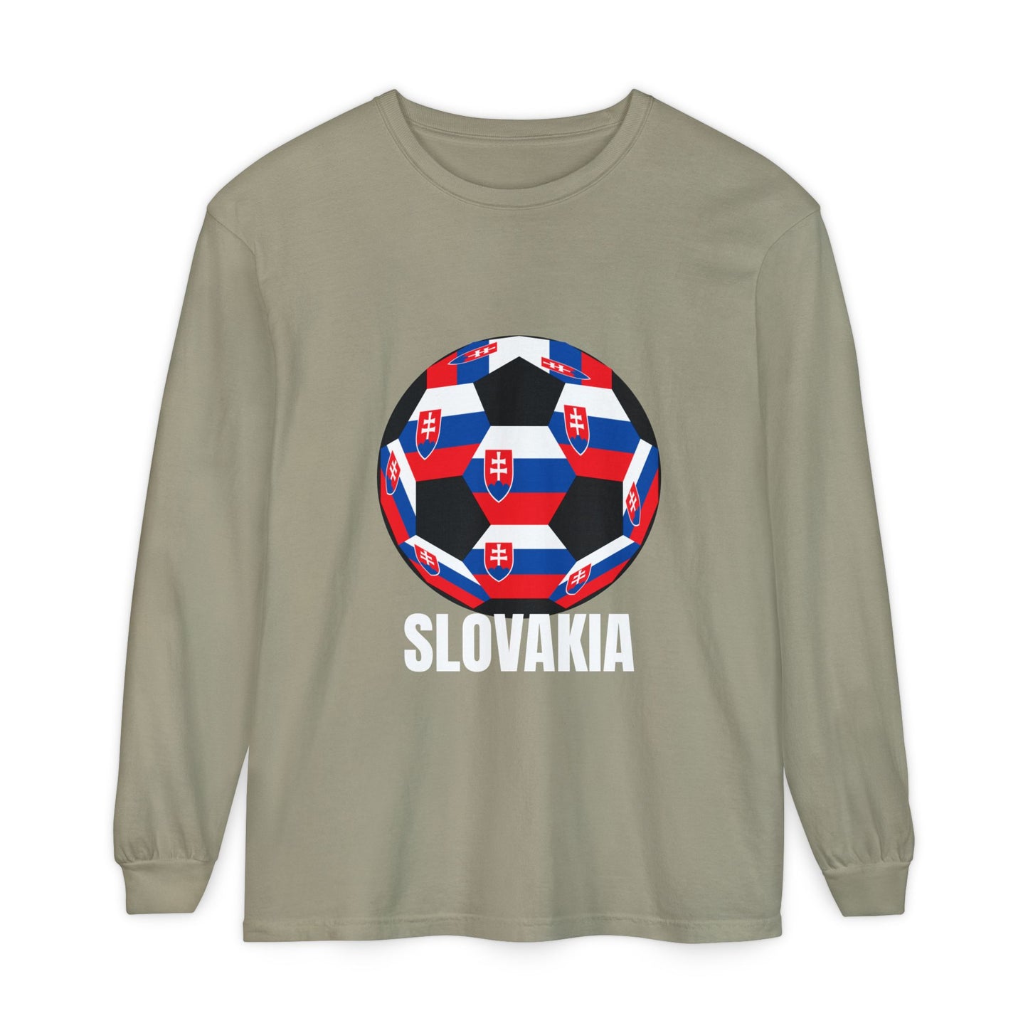 Slovakia Fan Specialty Soccer Ball Design Long Sleeve Shirt