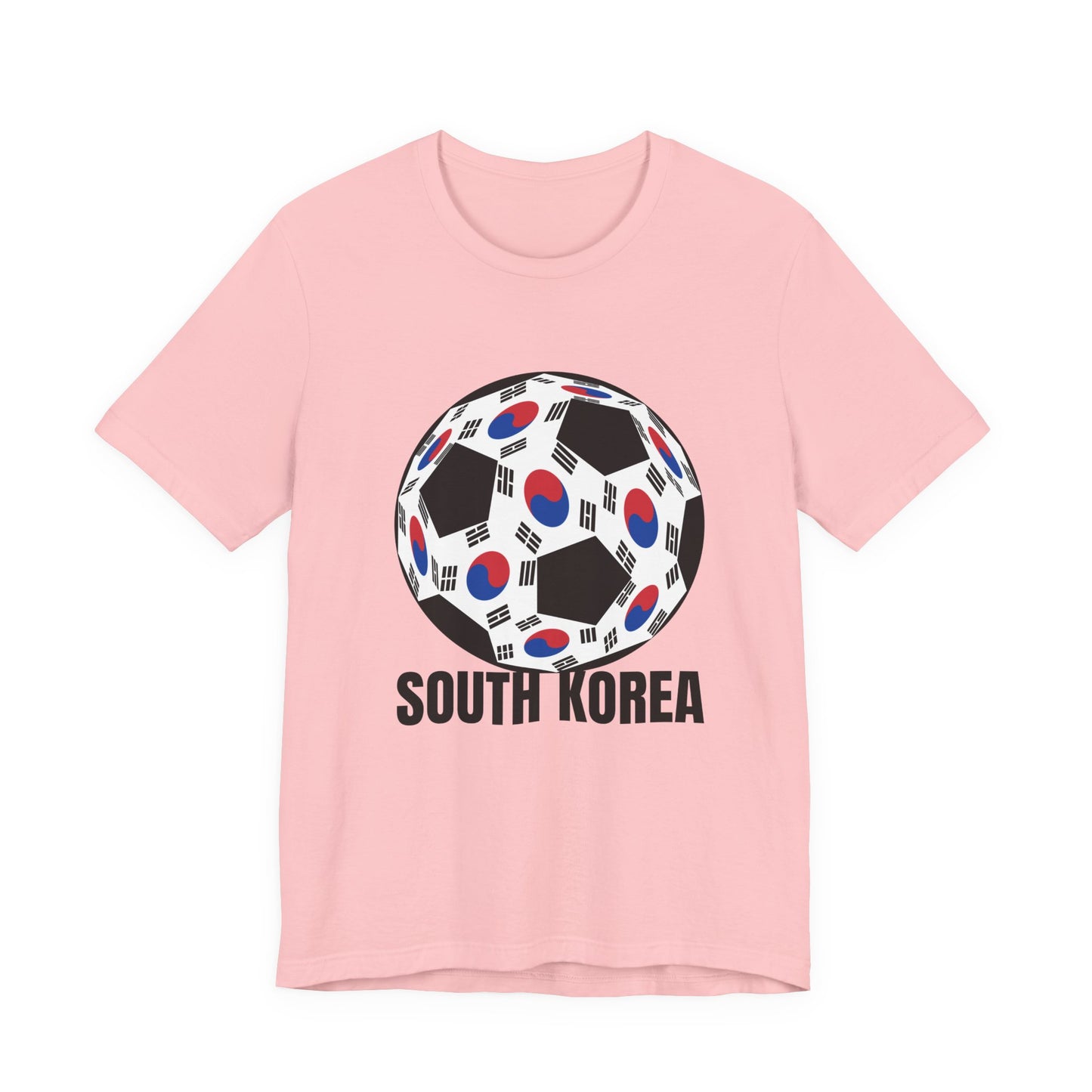 South Korea Fan Specialty Soccer Ball Design T Shirt Black Text