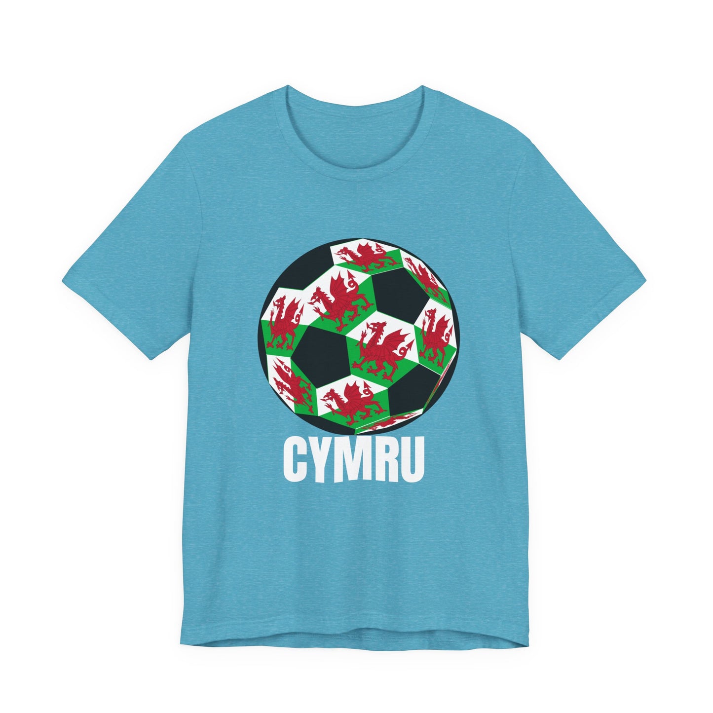 Cymru Fan Specialty Soccer Ball Design T Shirt White Text