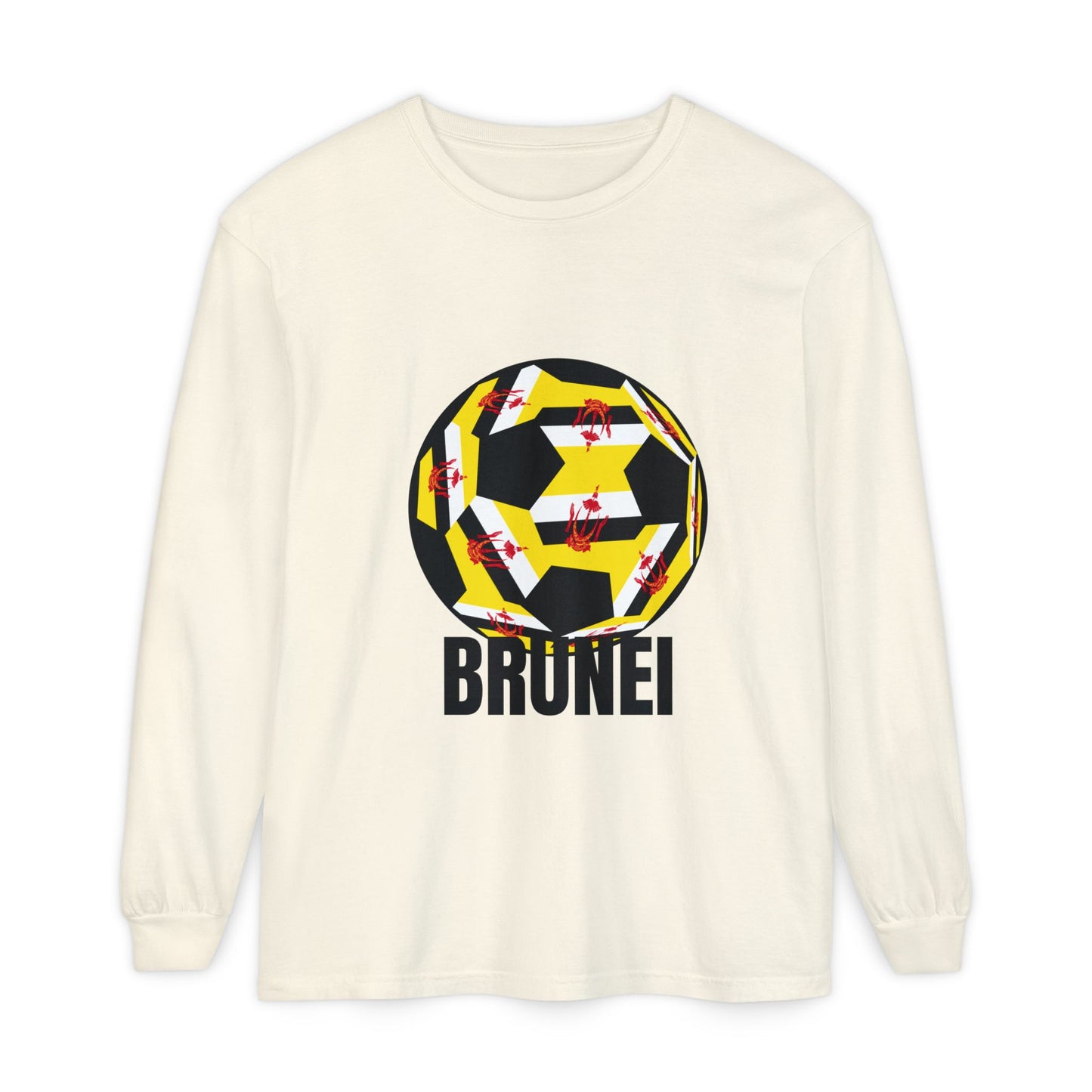 Brunei Fan Specialty Soccer Ball Design Long Sleeve Tee