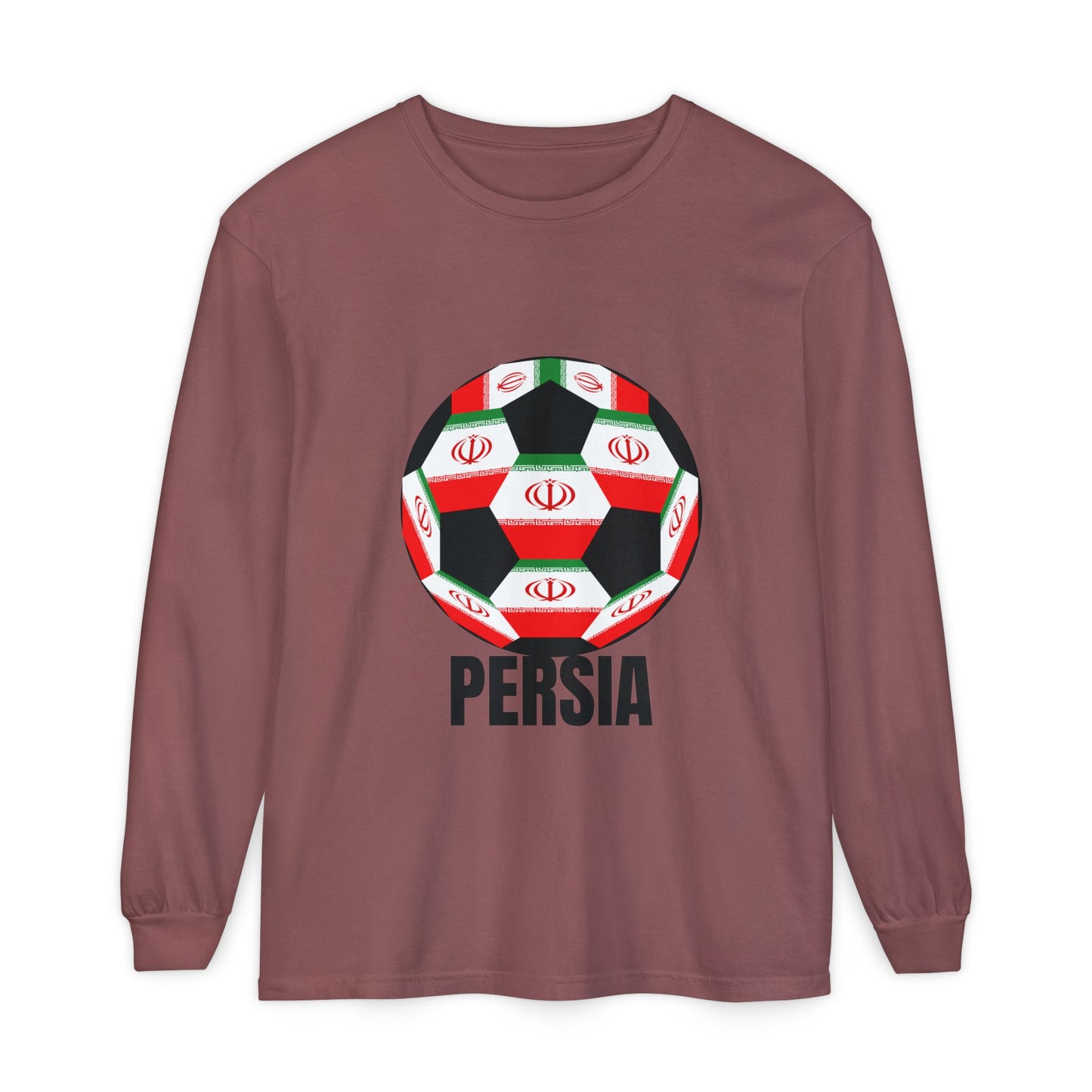Persia Fan Specialty Soccer Ball Design  Long Sleeve Tee