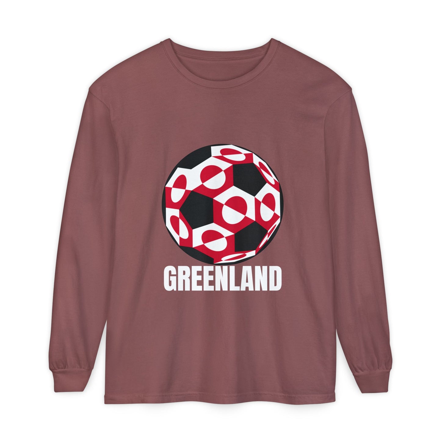 Greenland Fan Specialty Soccer Ball Design Long Sleeve Tee