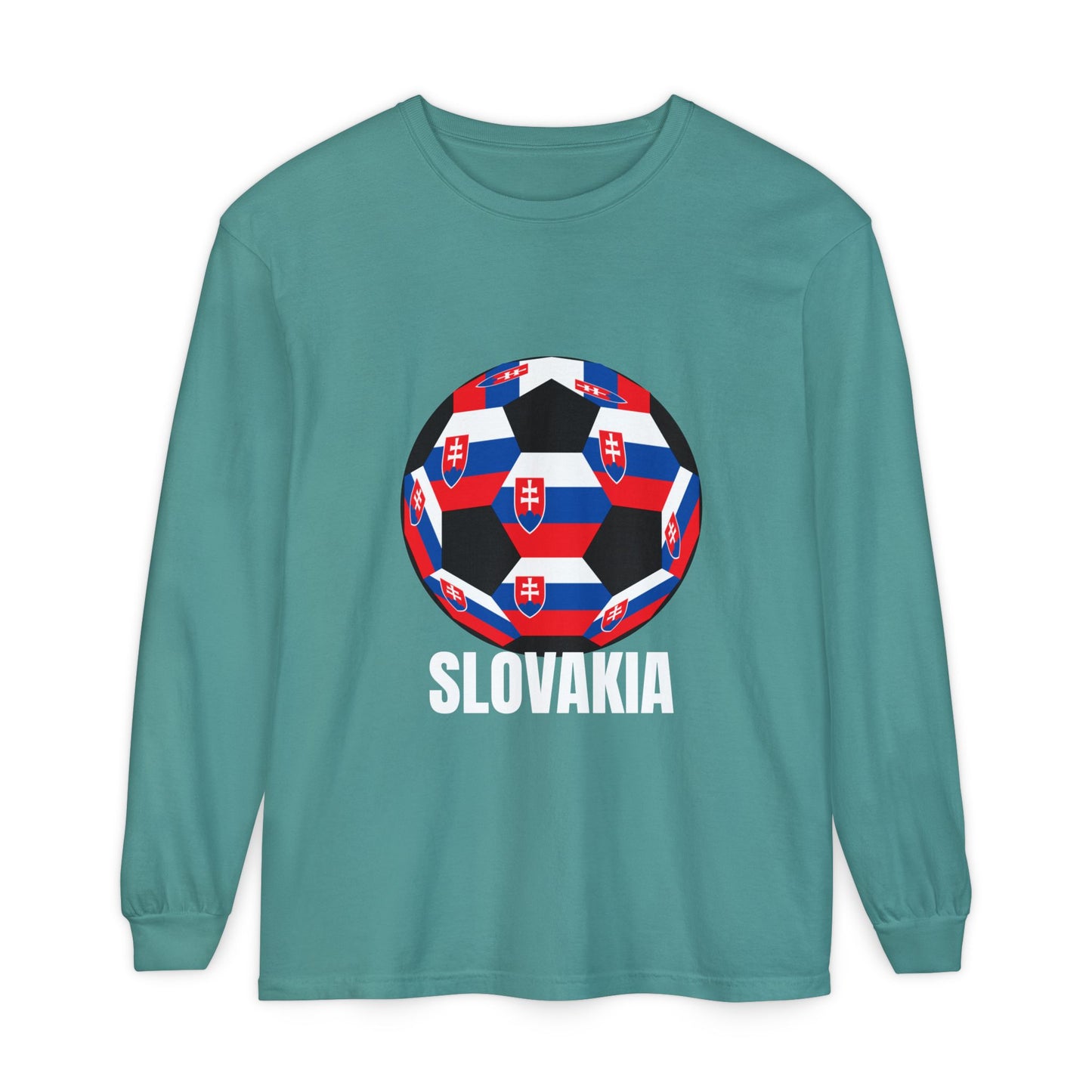 Slovakia Fan Specialty Soccer Ball Design Long Sleeve Shirt