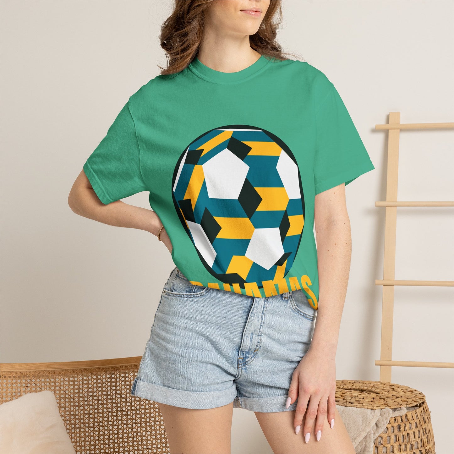 Bahamas Fan Specialty Soccer Ball Design T Shirt