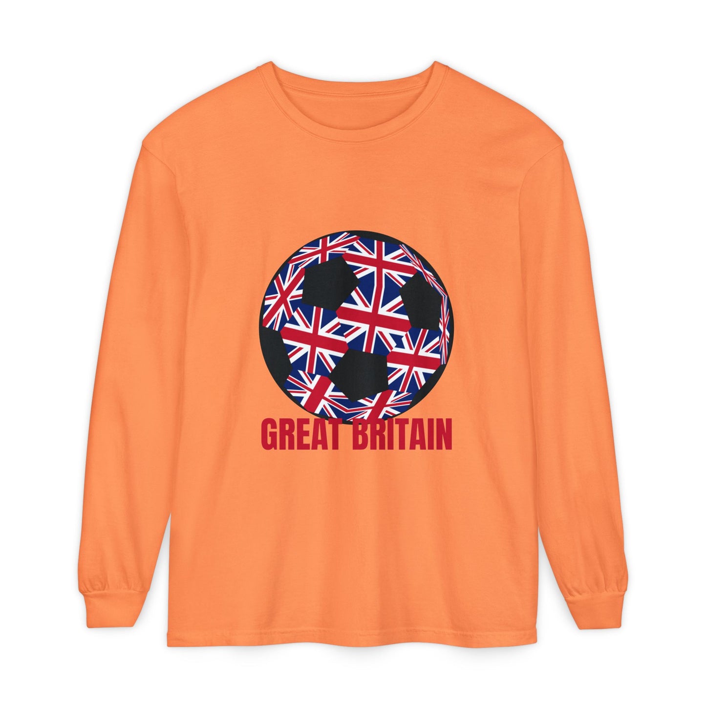 Great Britain Fan Specialty Soccer Ball Design  Long Sleeve Tee