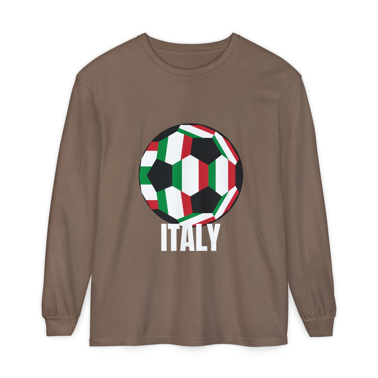 Italy Fan Specialty Soccer Ball Design Long Sleeve Tee