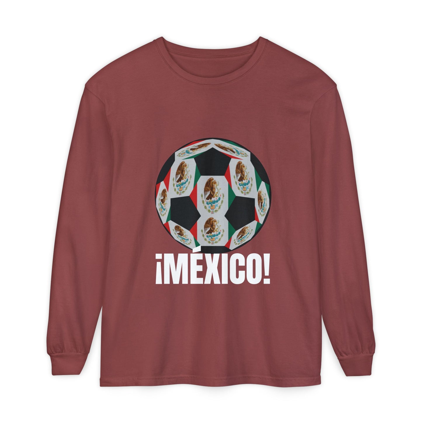 !Mexico! Fan Specialty Soccer Ball Design Long Sleeve Shirt