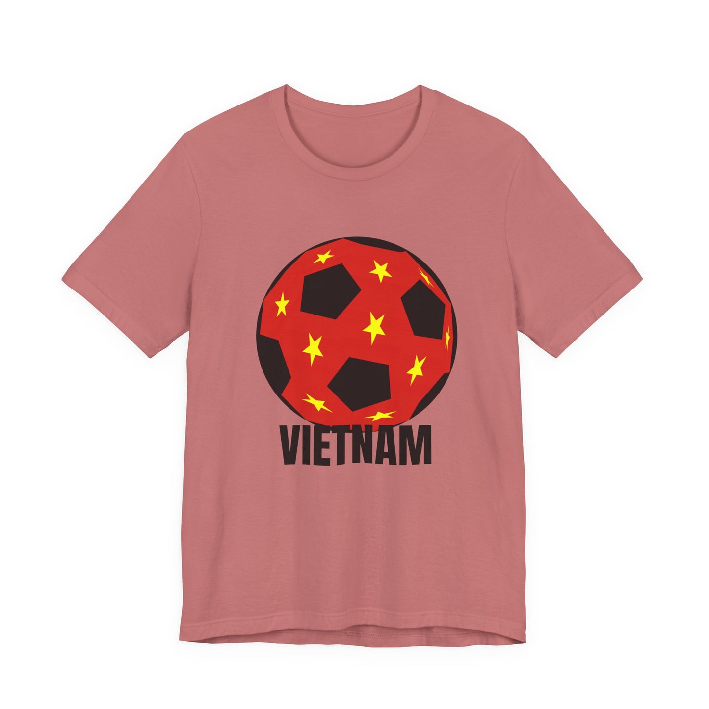 Vietnam Fan Specialty Soccer Ball Design T Shirt Black Text