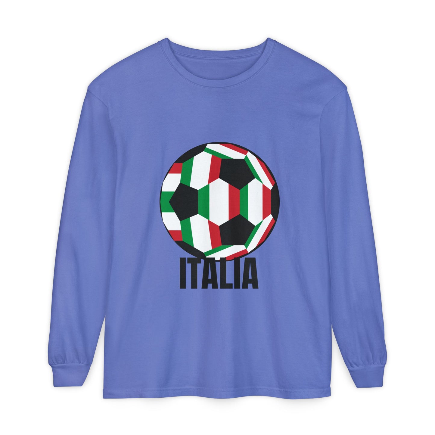 Italia Fan Specialty Soccer Ball Design Long Sleeve Tee
