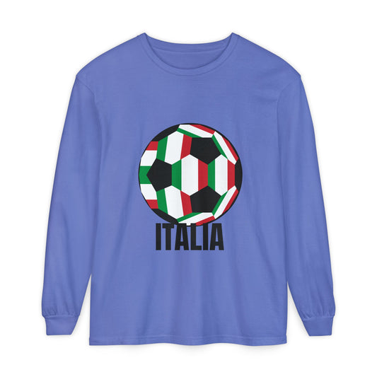 Italia Fan Specialty Soccer Ball Design Long Sleeve Tee