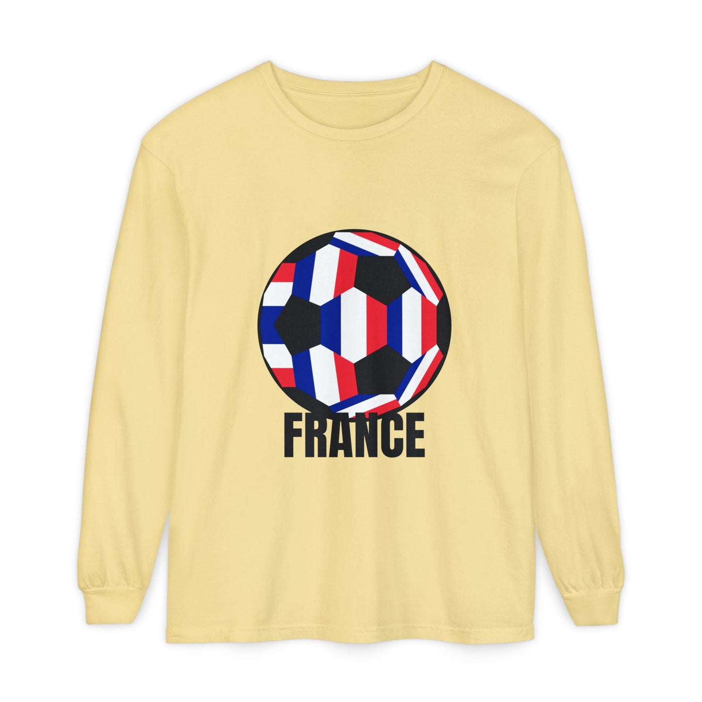 France Fan Specialty Soccer Ball Design Soccer Long Sleeve Tee