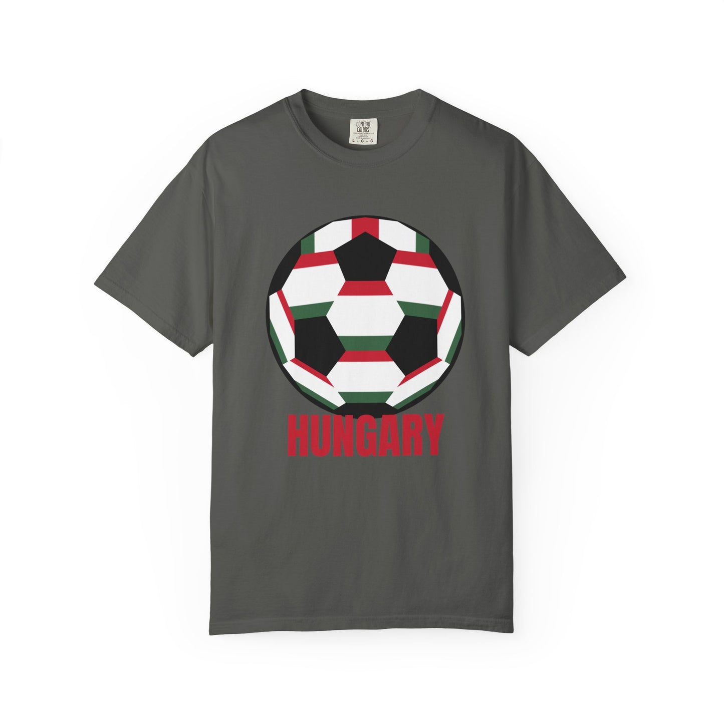 Hungary Fan Specialty Soccer Ball Design T Shirt Red Print