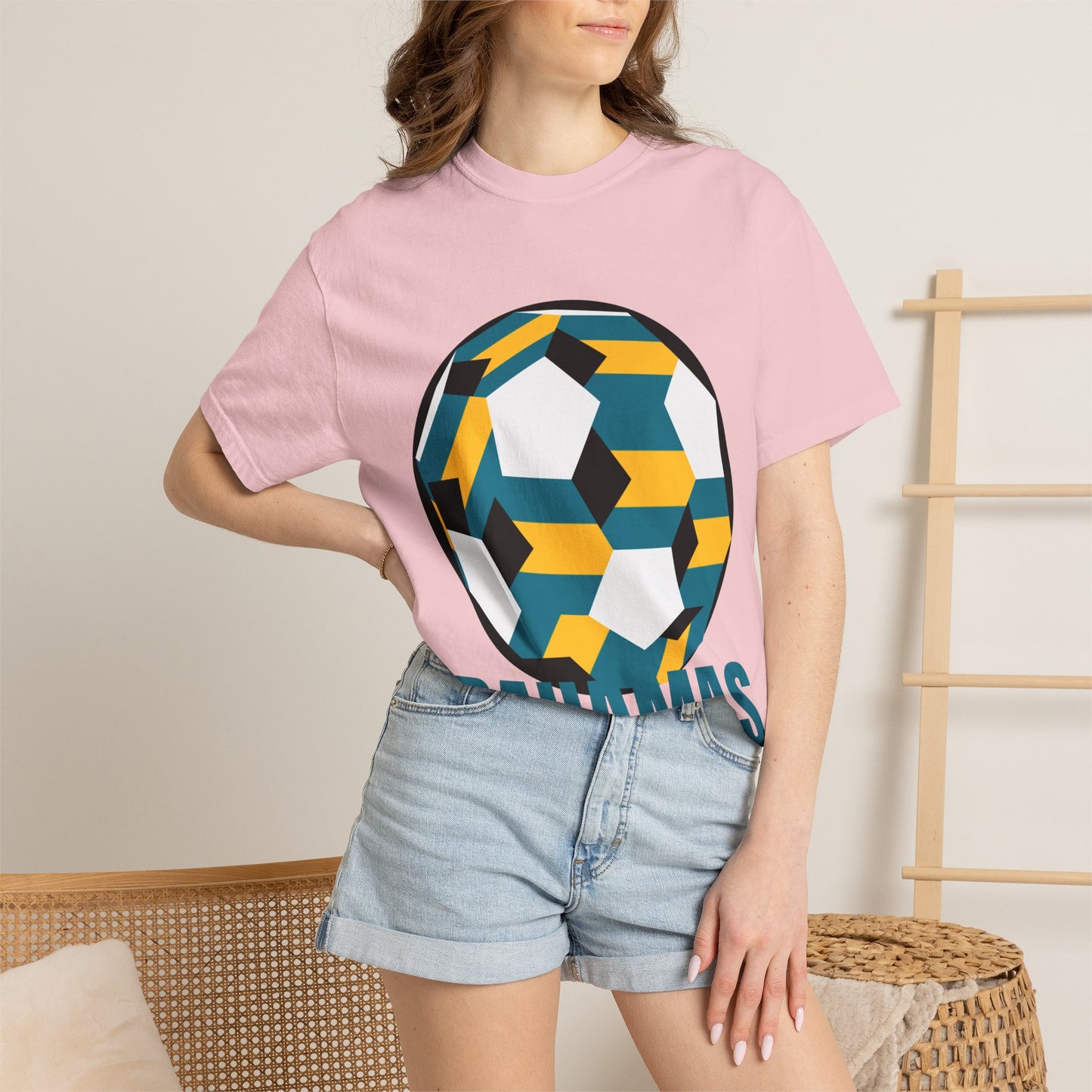 Bahamas Fan Specialty Soccer Ball Design T Shirt