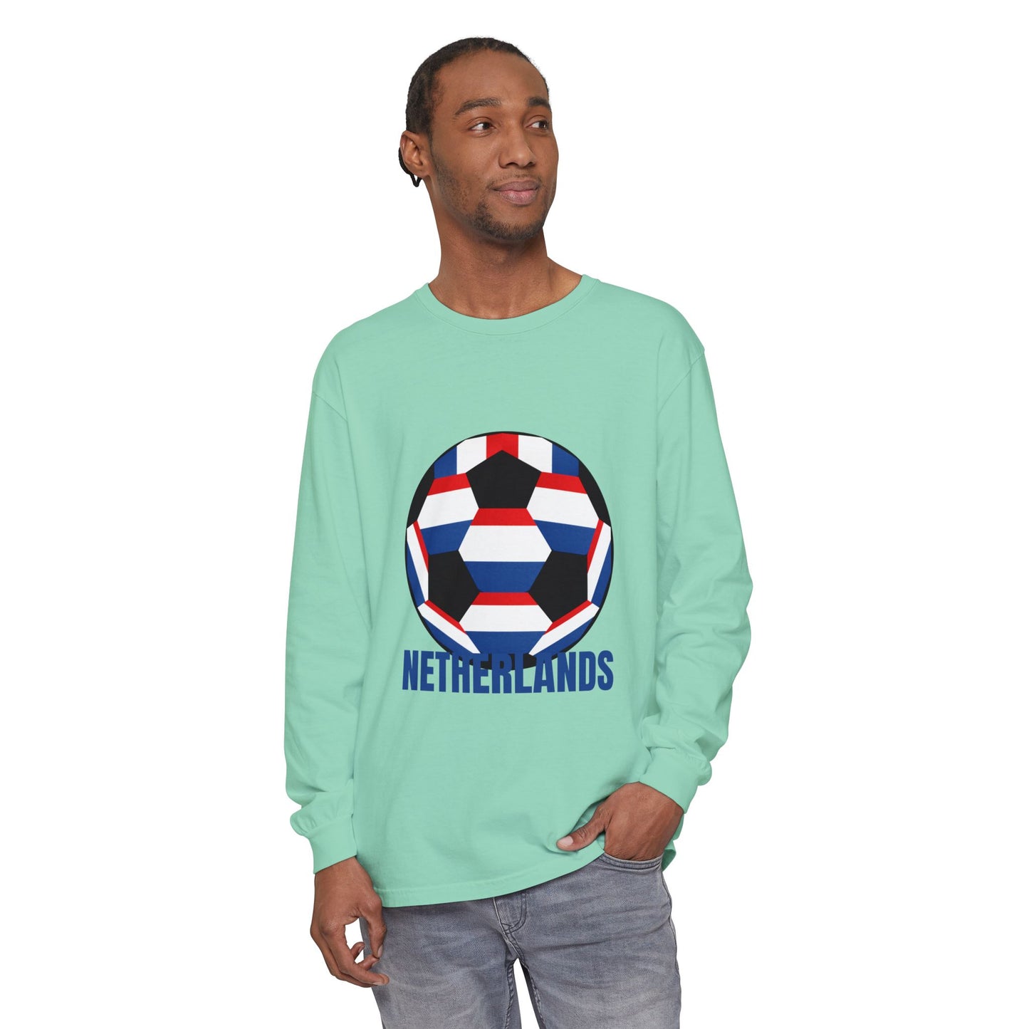 Netherlands Fan Specialty Soccer Ball Long Sleeve Tee
