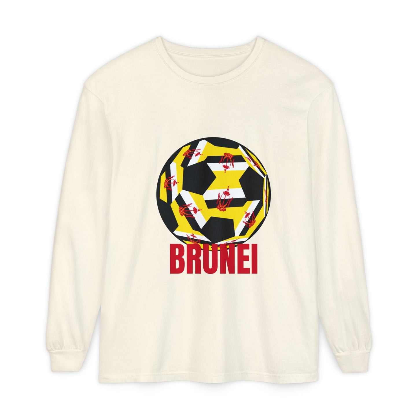 Brunei Fan Specialty Soccer Ball Design  Long Sleeve Tee