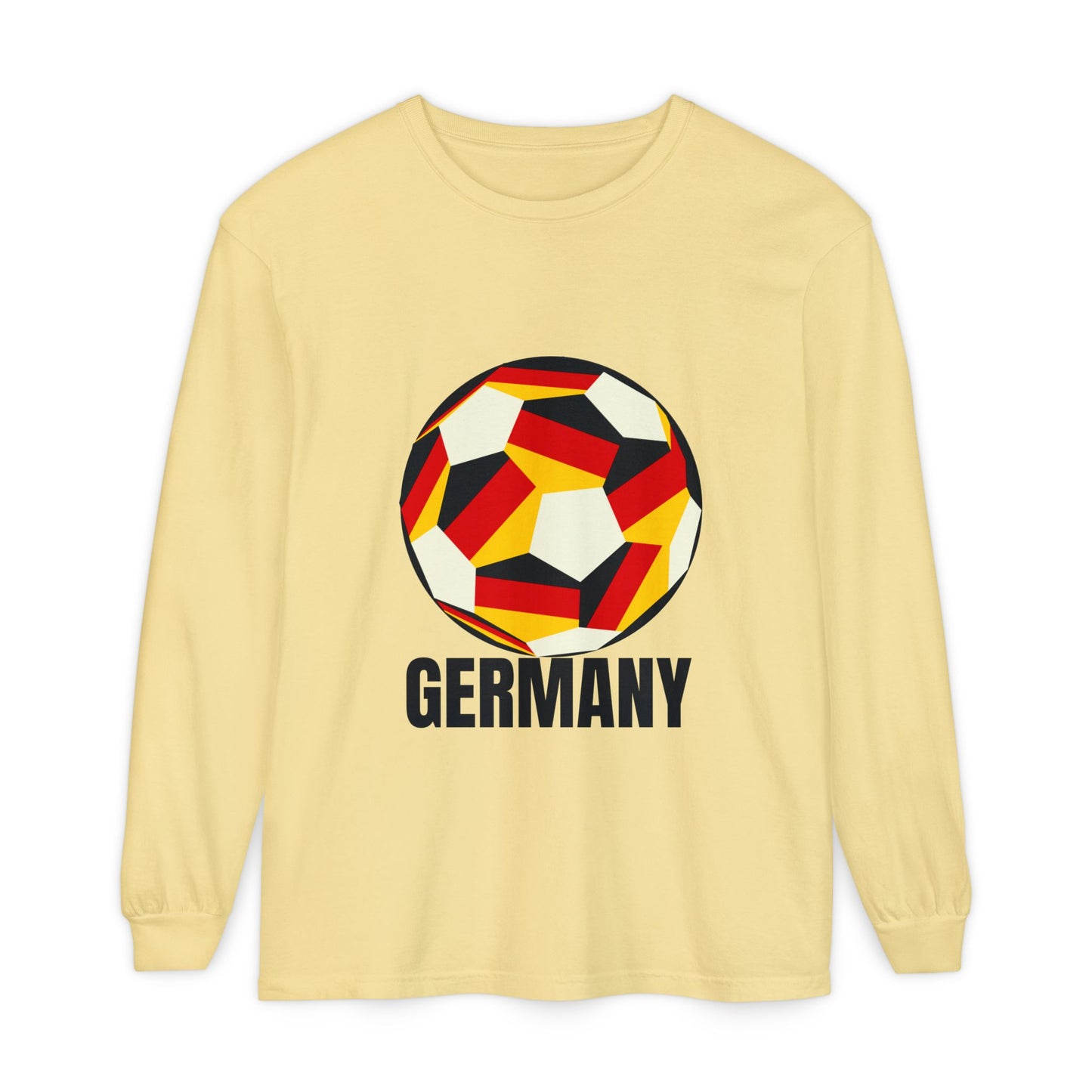 Germany Fan Specialty Soccer Ball Design Long Sleeve Tee