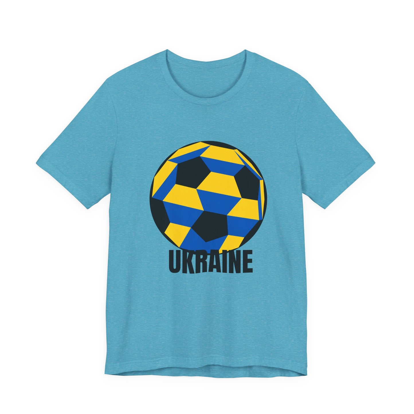 Ukraine Fan Specialty Soccer Ball Design T Shirt Black Text