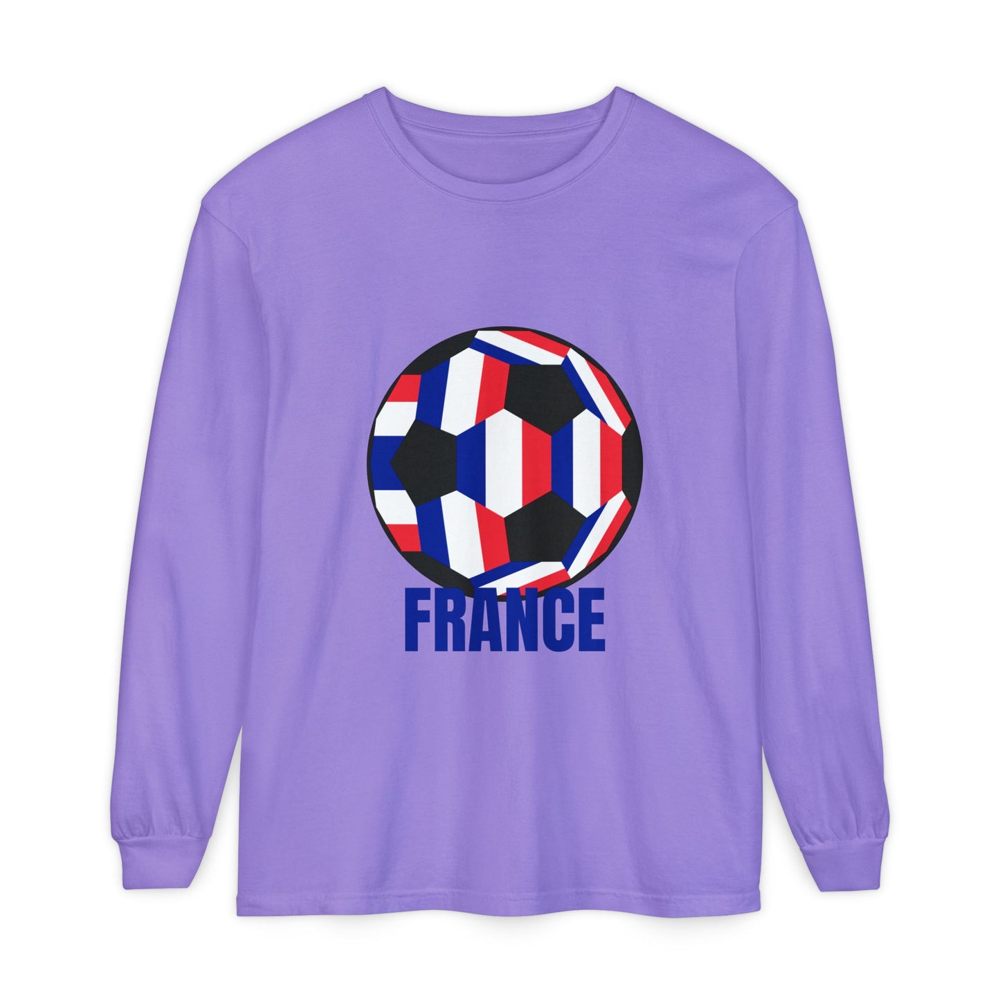 France Fan Specialty Soccer Ball Design Long Sleeve Shirt
