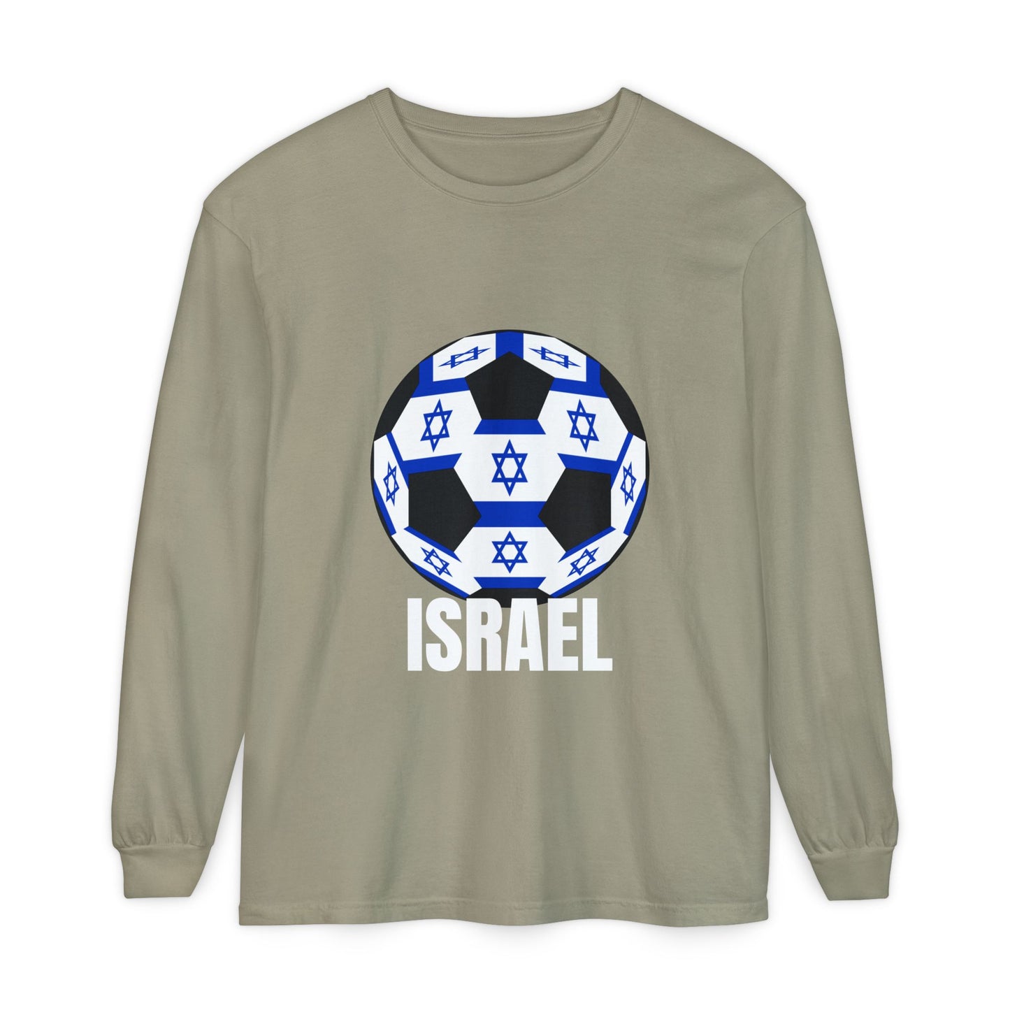 Israel Fan Specialty Soccer Ball Design Long Sleeve Tee