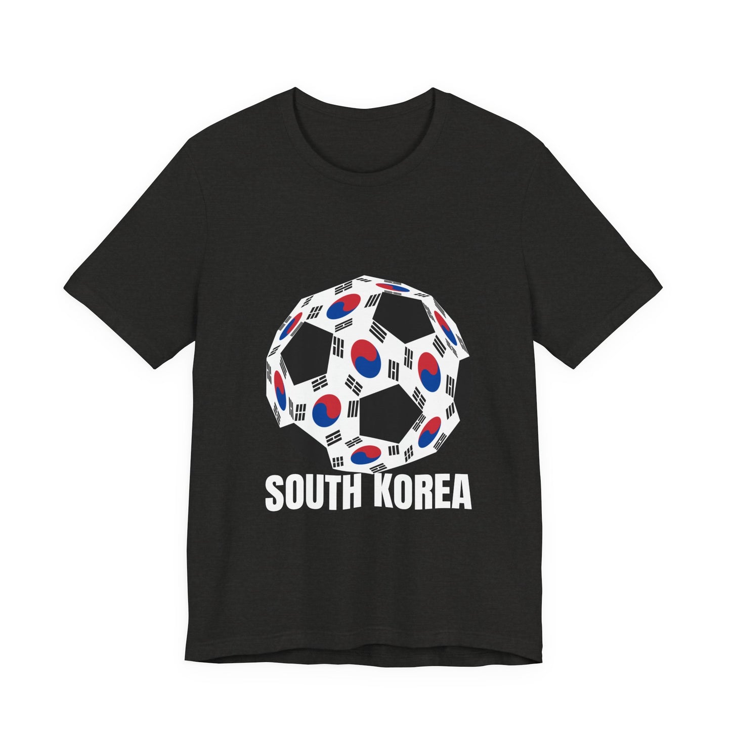 South Korea Fan Specialty Soccer Ball Design T Shirt White Text