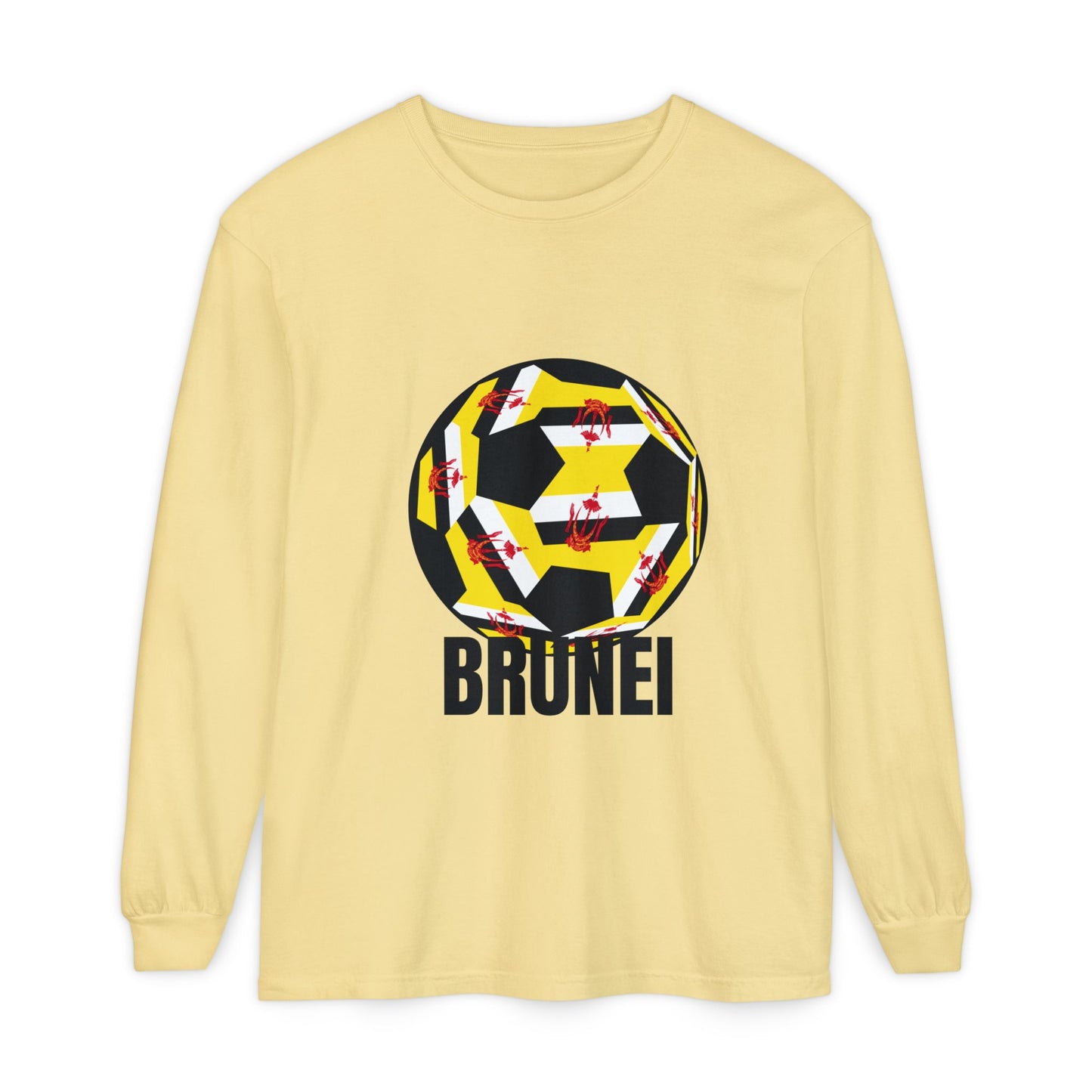Brunei Fan Specialty Soccer Ball Design Long Sleeve Tee