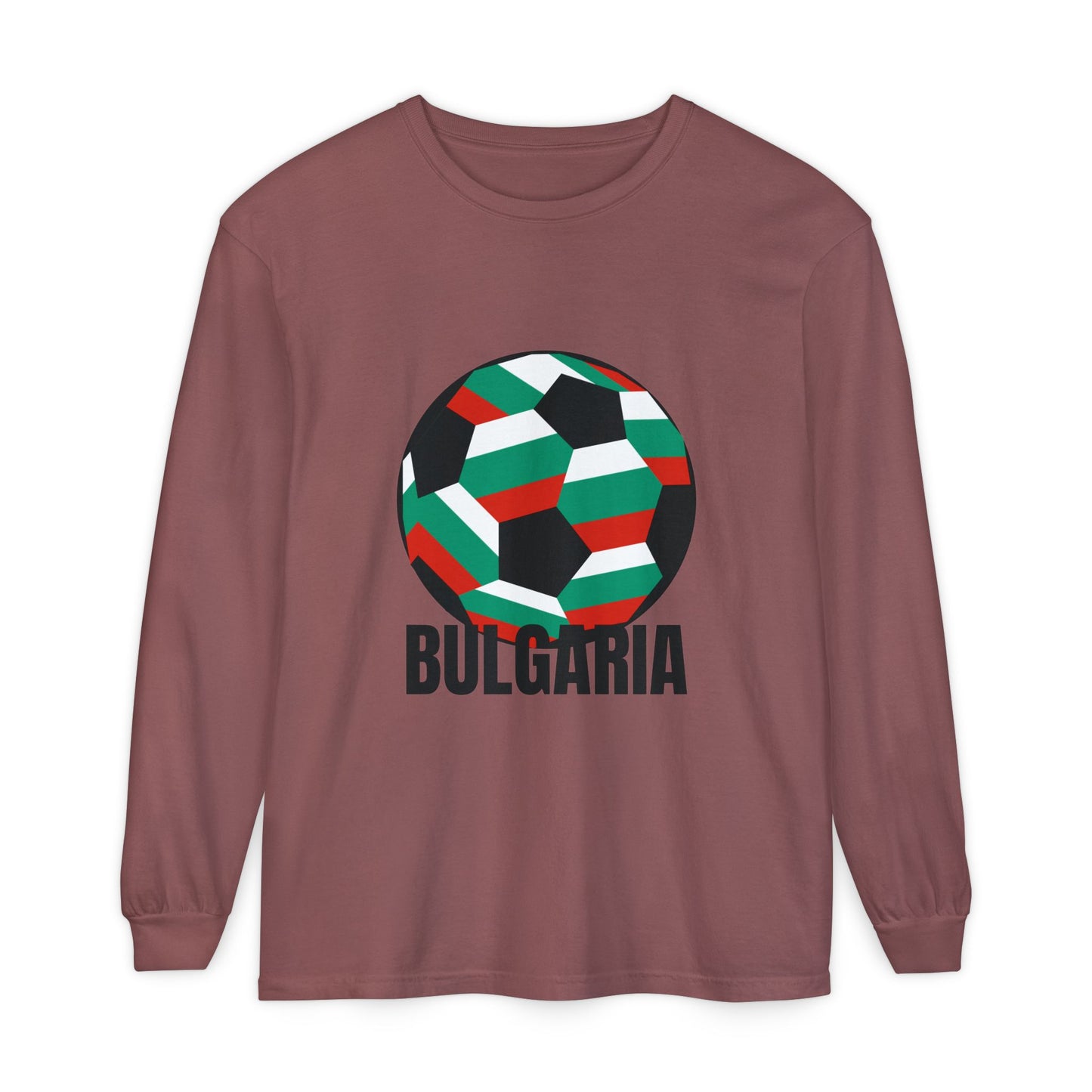 Bulgaria Fan Specialty Soccer Ball Design Long Sleeve Tee