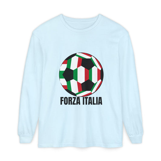 Forza Italia Fan Specialty Soccer Ball Design Long Sleeve T-Shirt