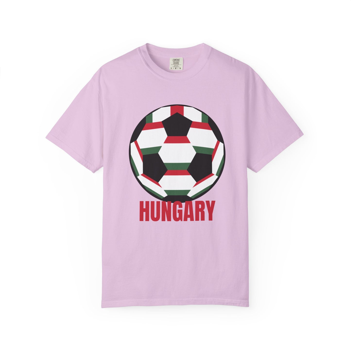 Hungary Fan Specialty Soccer Ball Design T Shirt Red Print