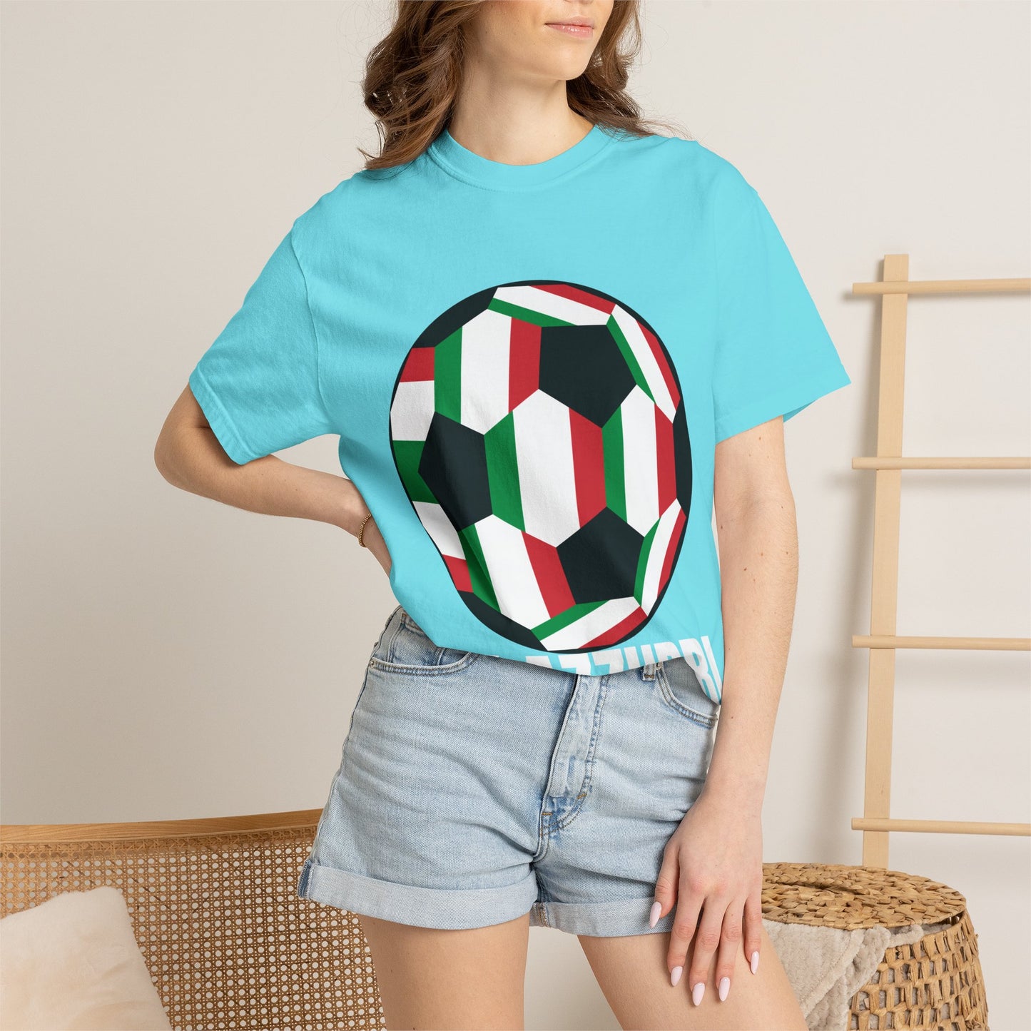 Gli Azzurri Fan Specialty Soccer Ball Design T Shirt