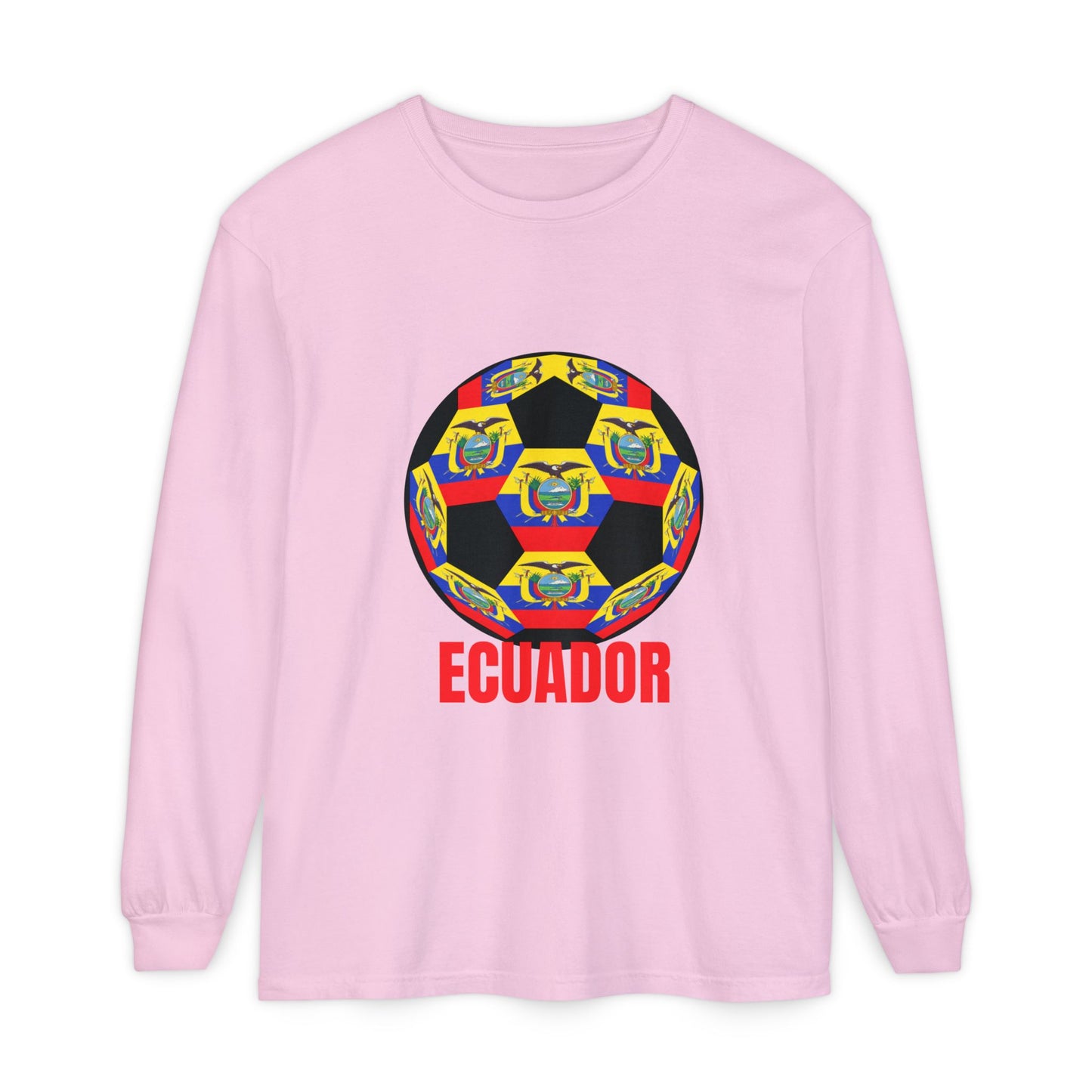 Ecuador Fan Specialty Soccer Ball Soccer Ball Long Sleeve Tee