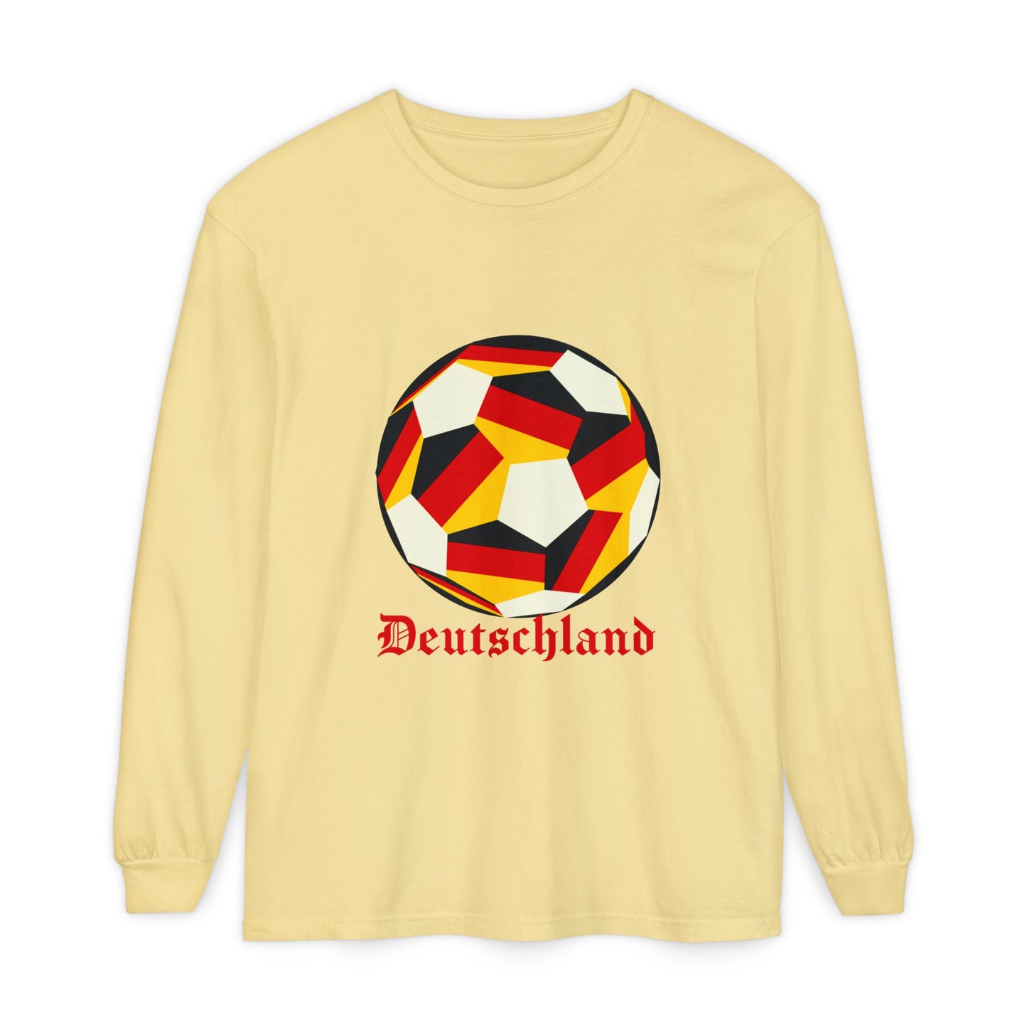 Germany Fan Specialty Soccer Ball Design Long Sleeve Tee