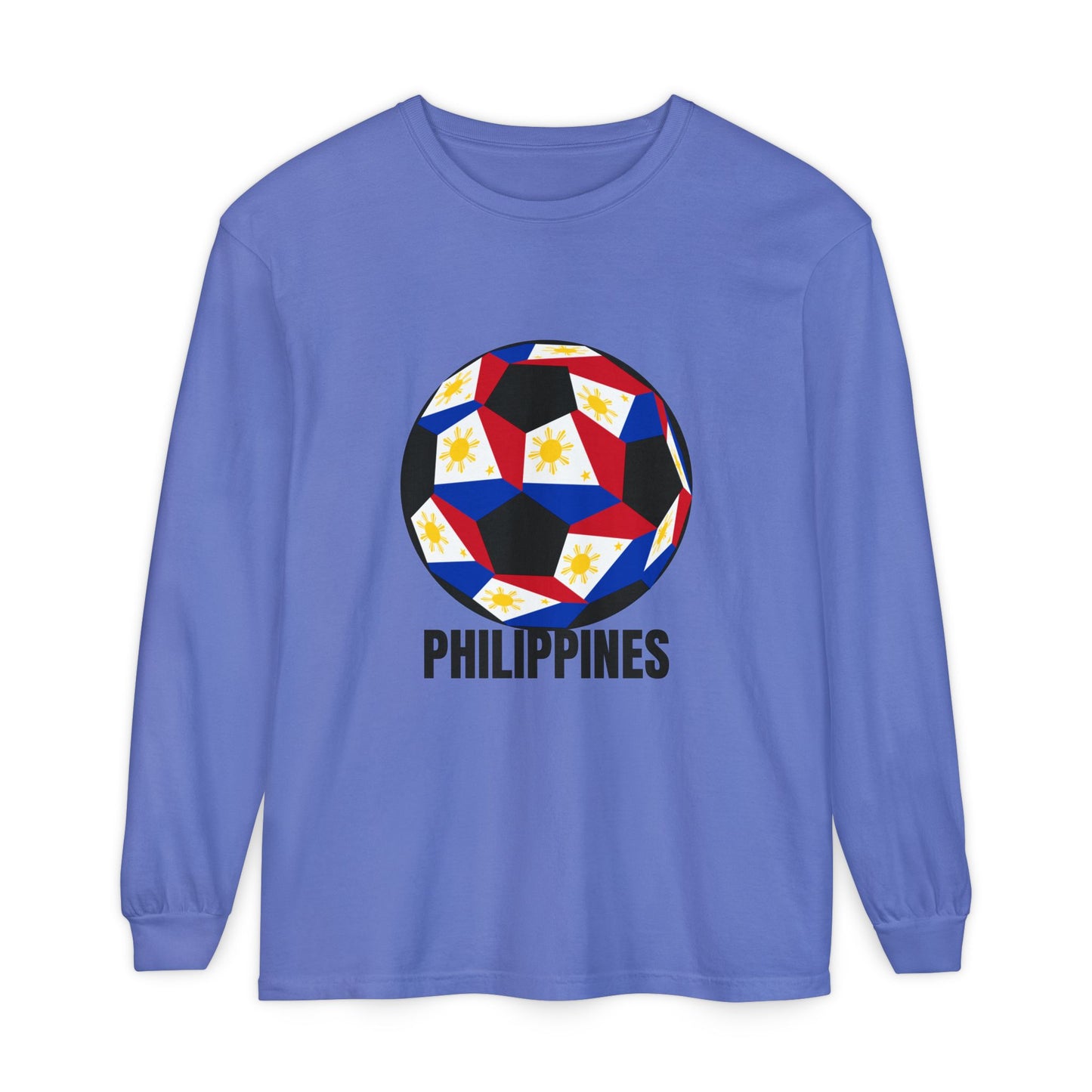 Philippines Fan Specialty Soccer Ball Design Long Sleeve Tee