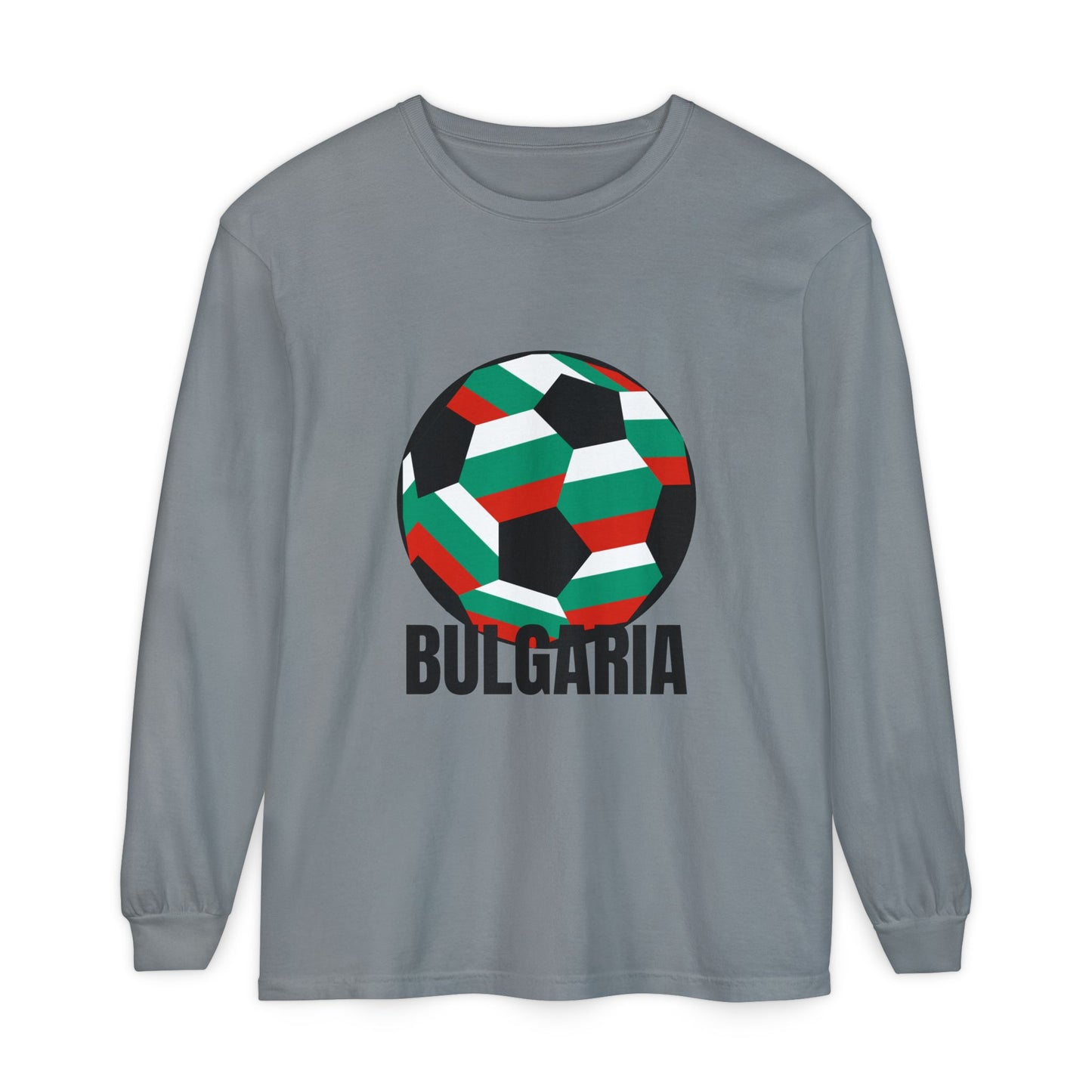 Bulgaria Fan Specialty Soccer Ball Design Long Sleeve Tee