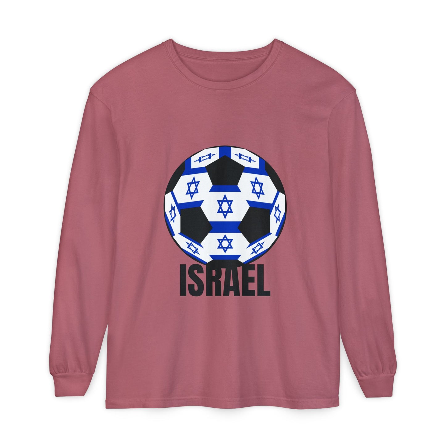 Israel Fan Specialty Soccer Ball Design Long Sleeve Tee