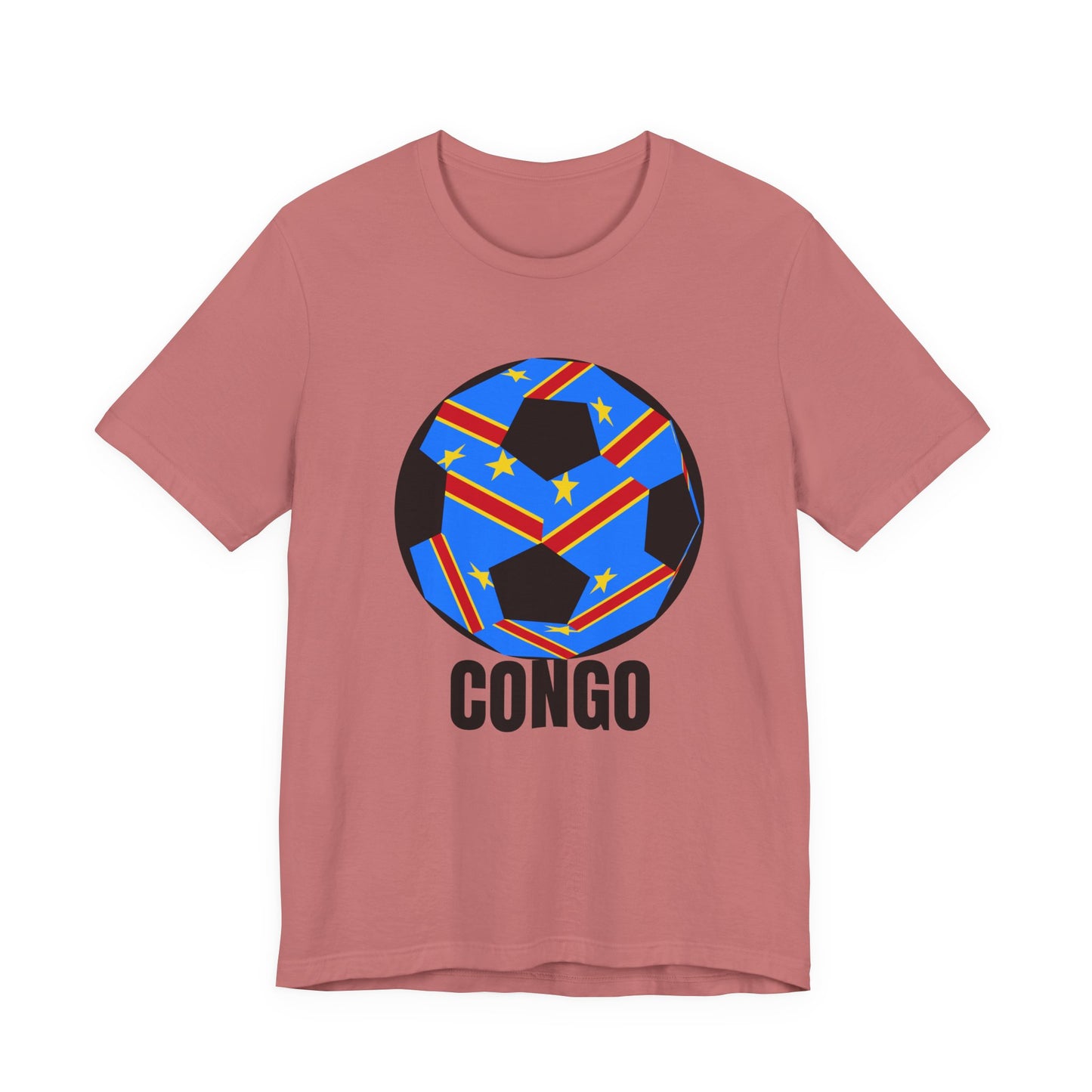 Congo Fan Specialty Soccer Ball Design T Shirt Black Text