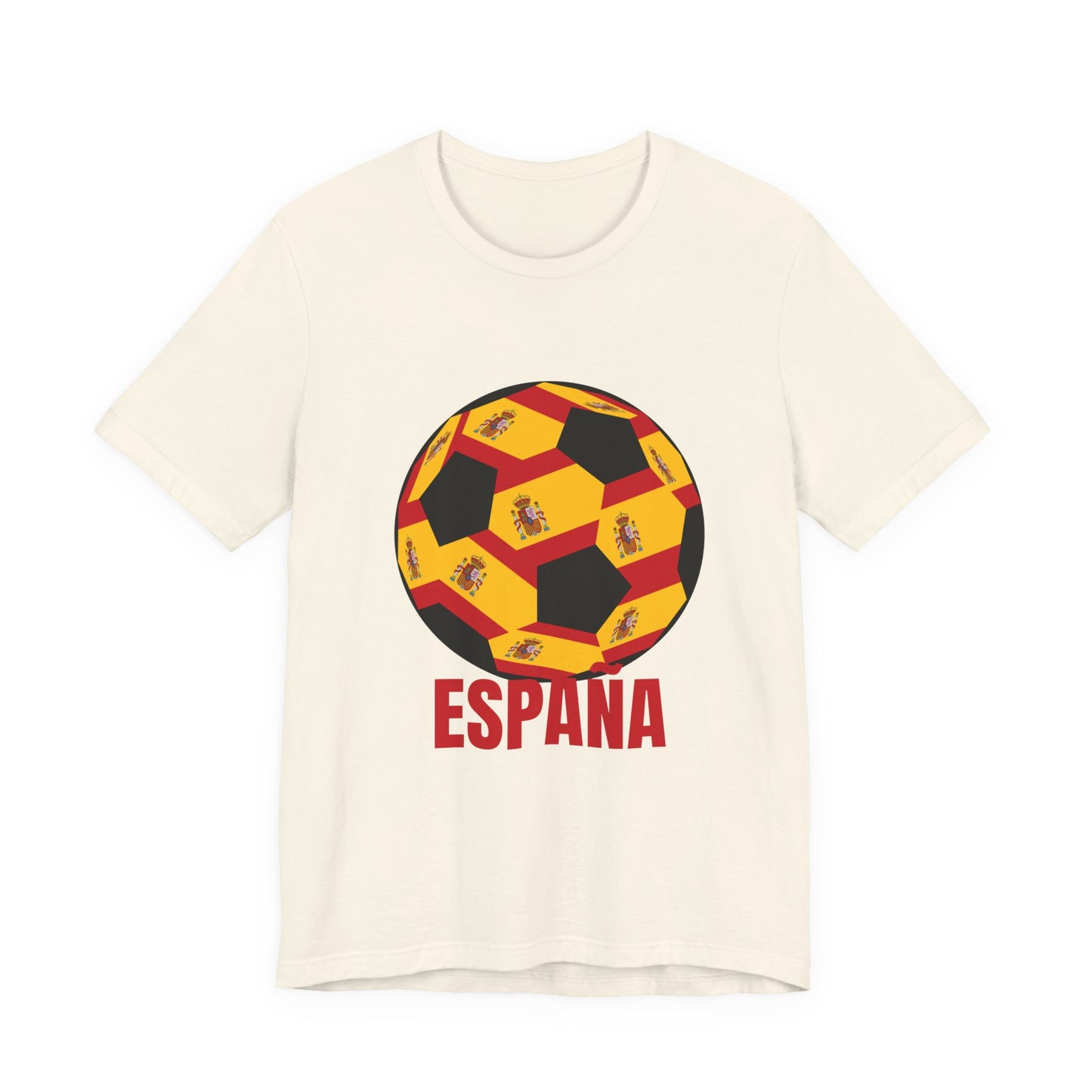 España Soccer Ball Design T-Shirt Red Text