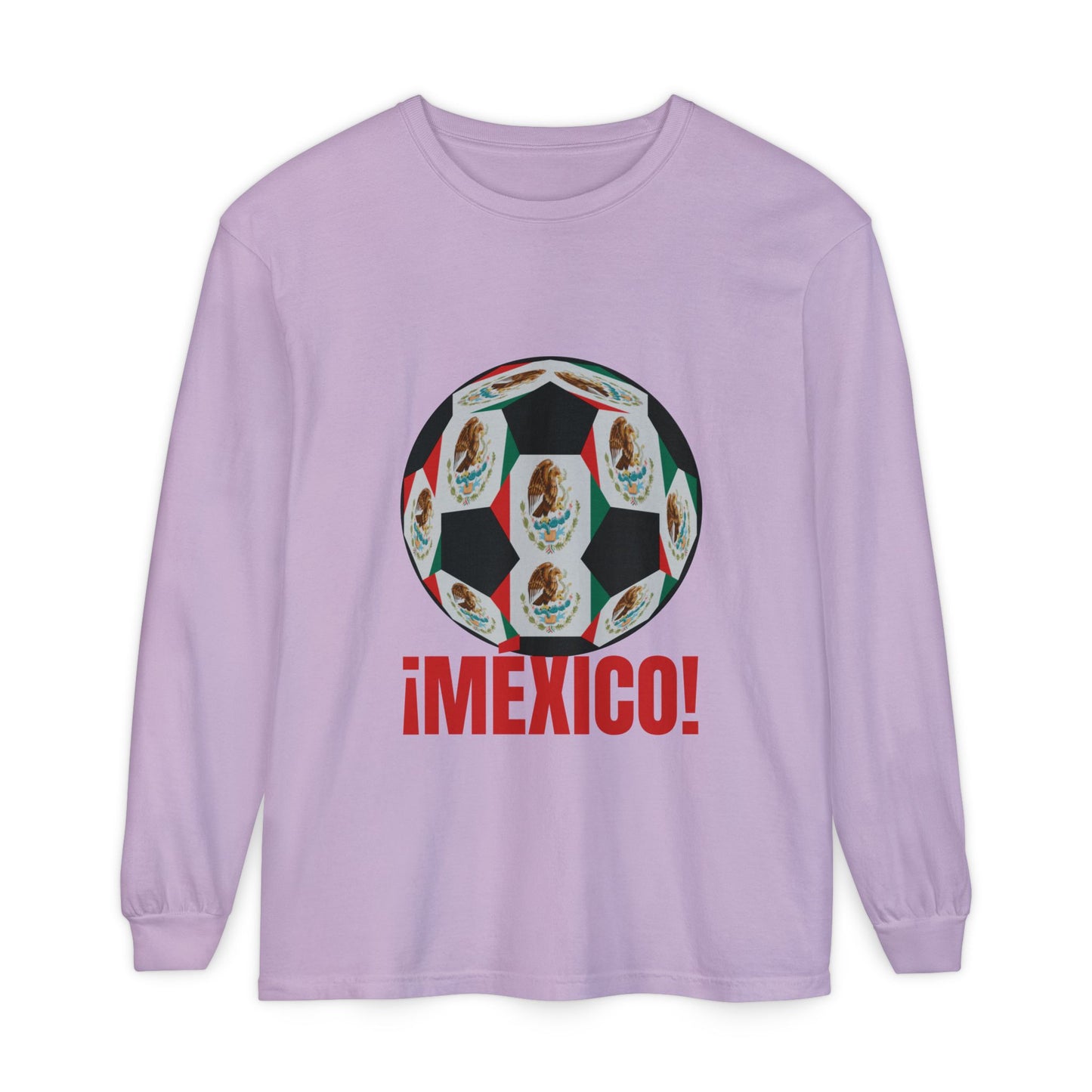 !Mexico! Fan Specialty Soccer Ball Design Long Sleeve Tee