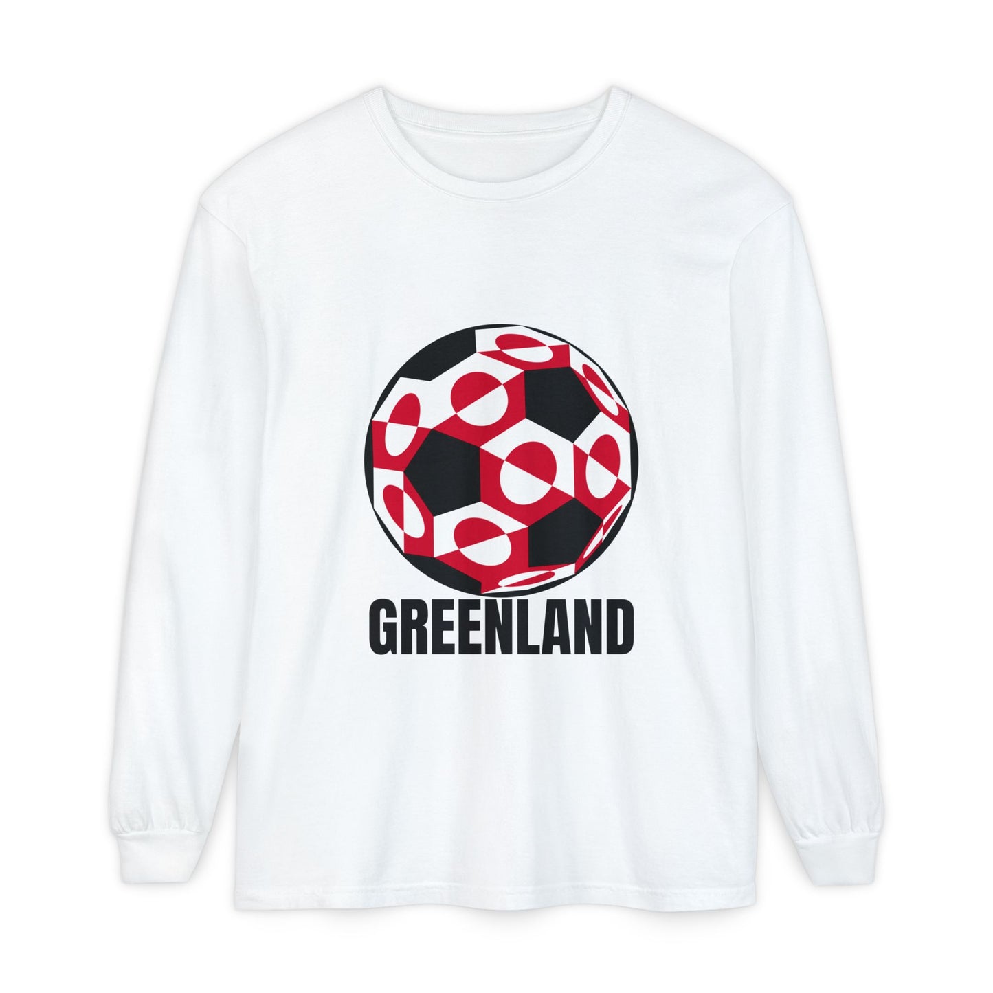 Greenland Fan Specialty Soccer Ball Design Long Sleeve Tee