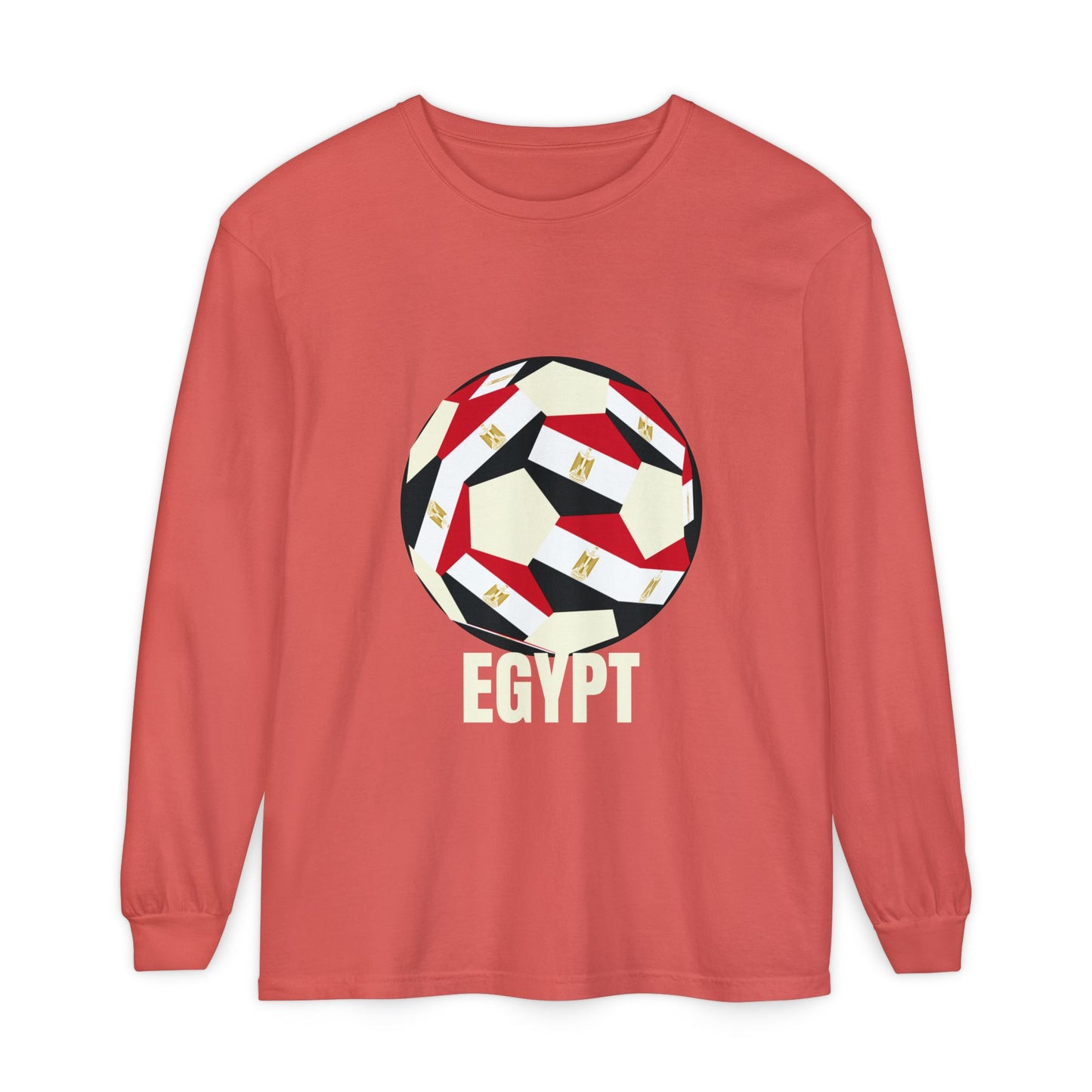 Egypt Fan Specialty Soccer Ball Design Long Sleeve Tee